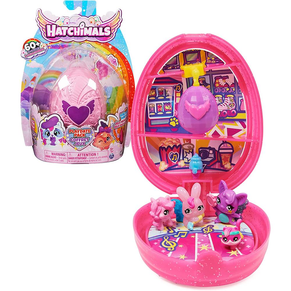 Hatchimals CollEGGtibles, Playdate Pack with Egg Playset, 4 Characters and 2 Accessories (Style May