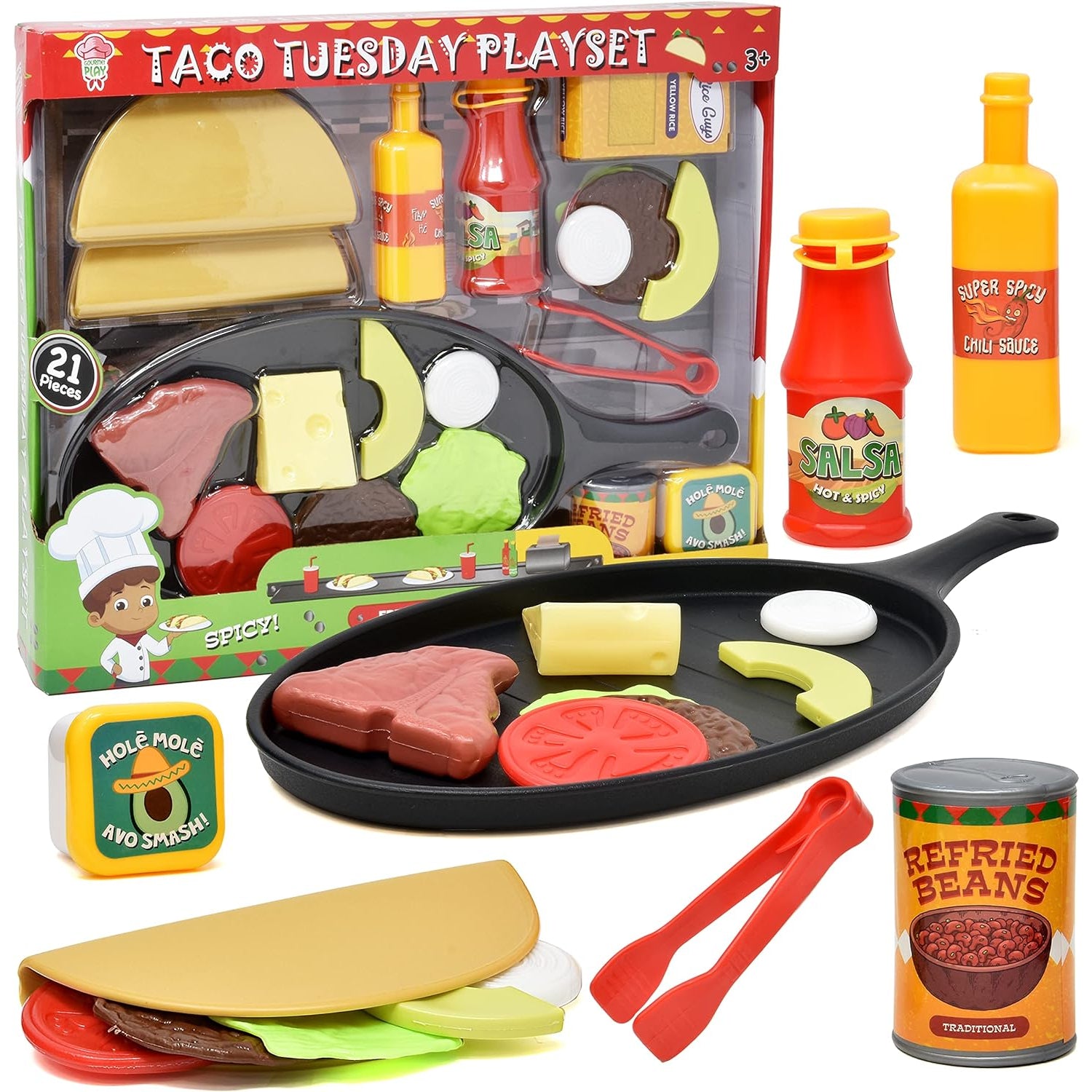 Lollipop Gourmet Play Taco Tuesday Pretend Play Food with Skillet Playset