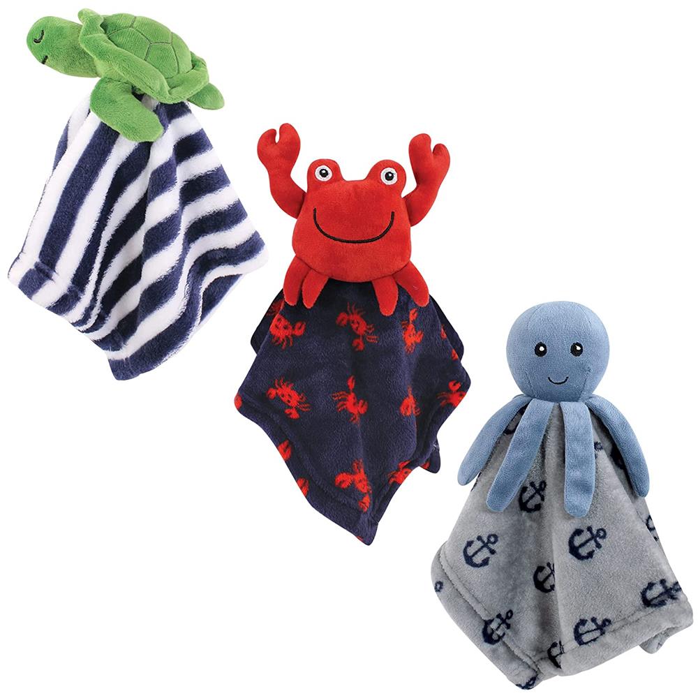 Hudson Baby Baby Animal Face Security Blanket, Sea Creatures, One Size