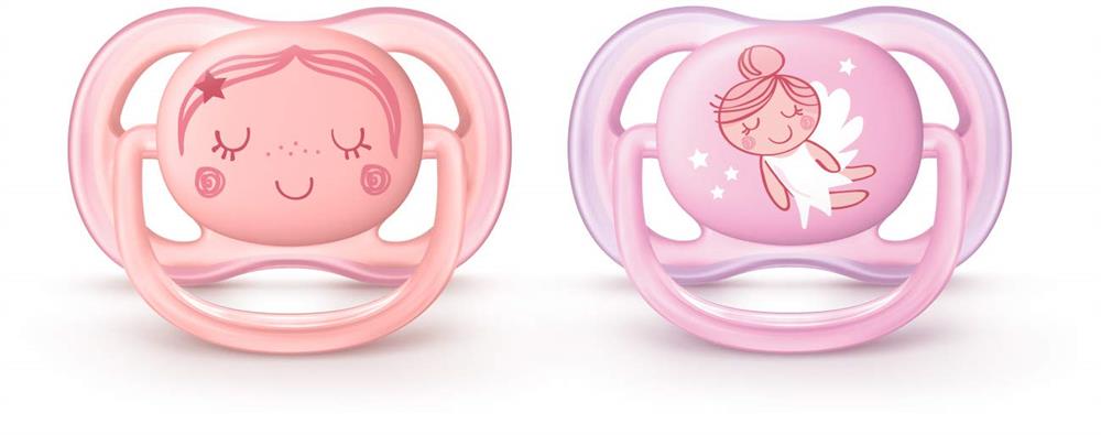 Philips Avent Ultra Air Pacifier, 0-6 months, Pink/Peach- 2 Pack