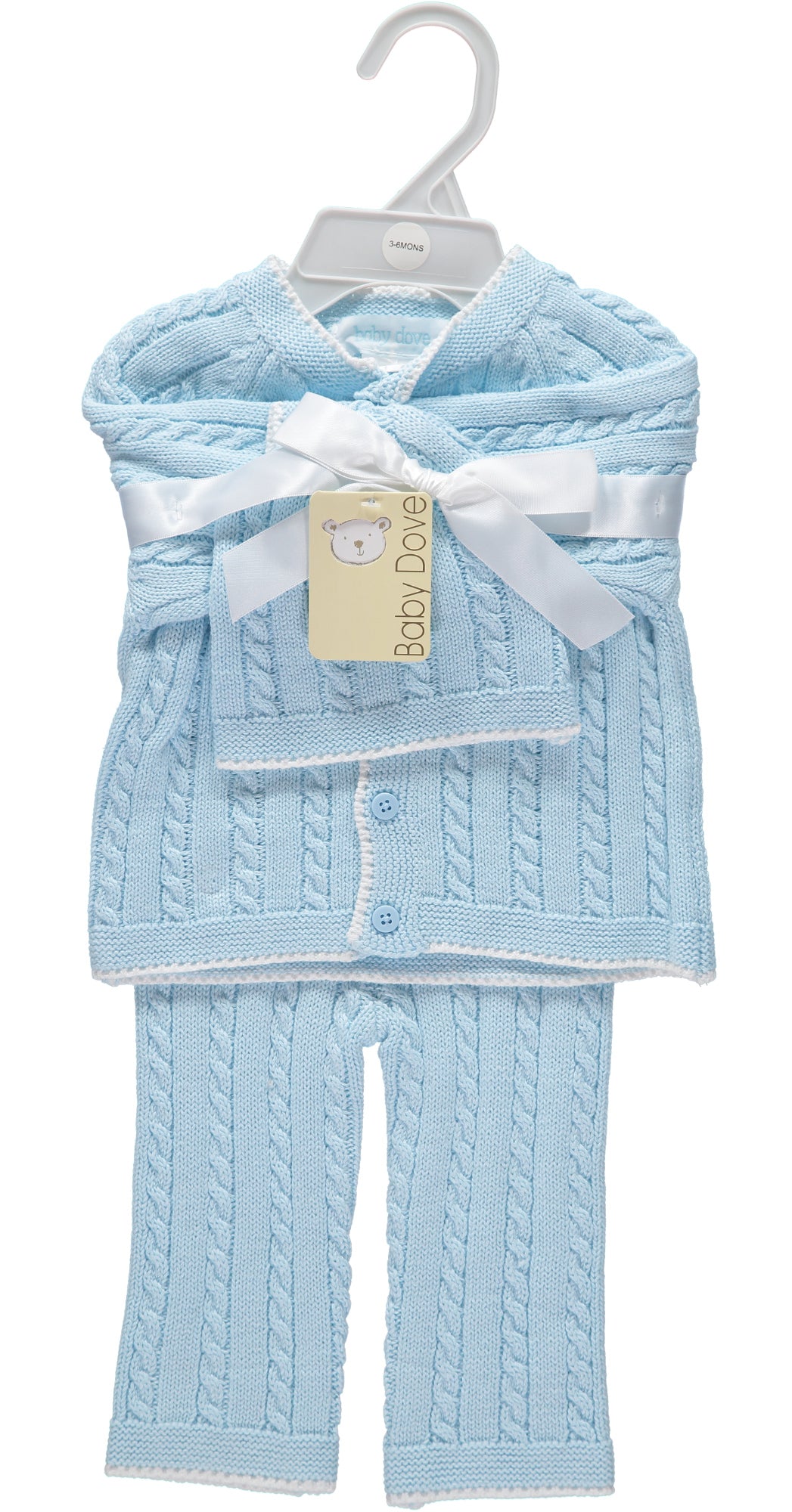 Baby Dove Cable Knit Take Me Home Set w/ Hat in Blue