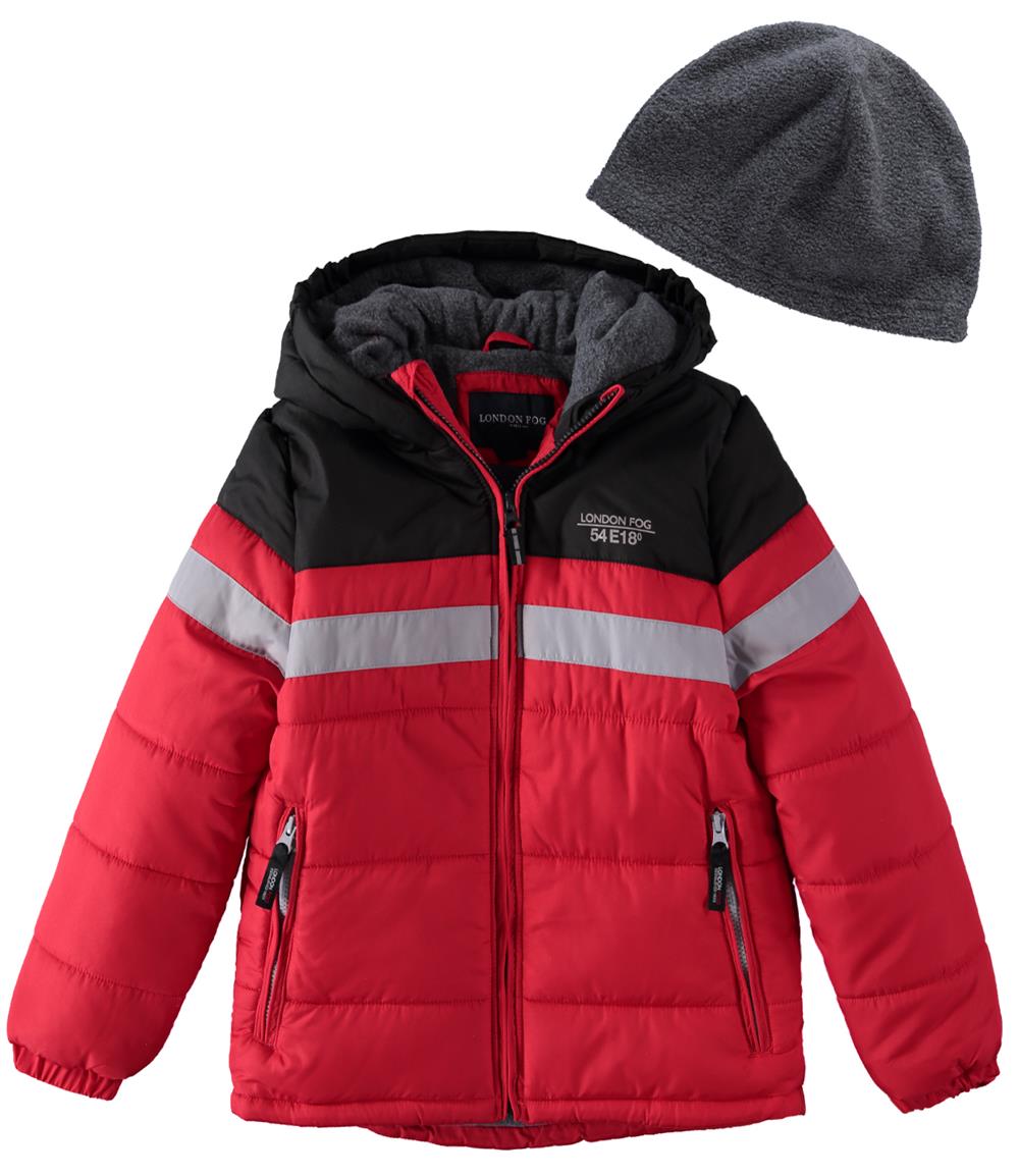 London Fog Boys 8-20 Striped Puffer Jacket