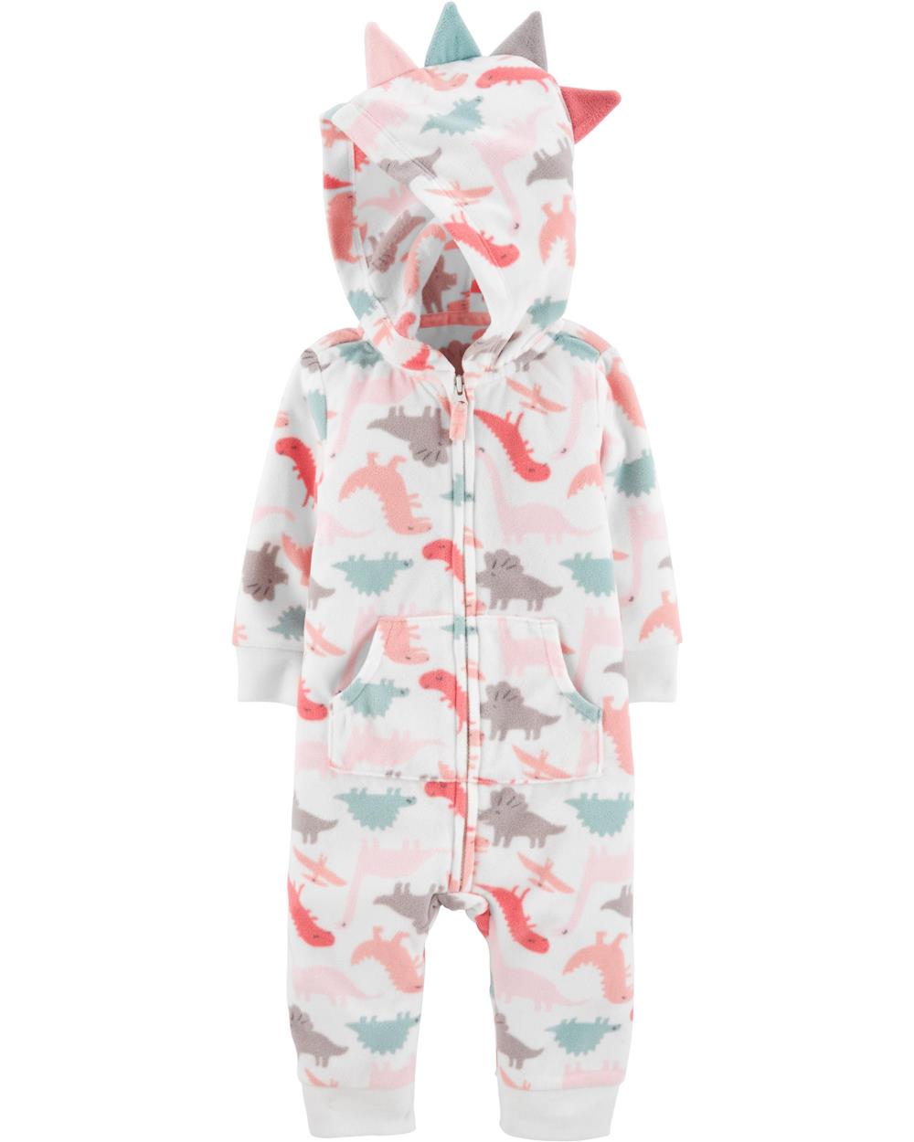 Carters Girls 0-24 Months Dinosaur Microfleece Jumpsuit