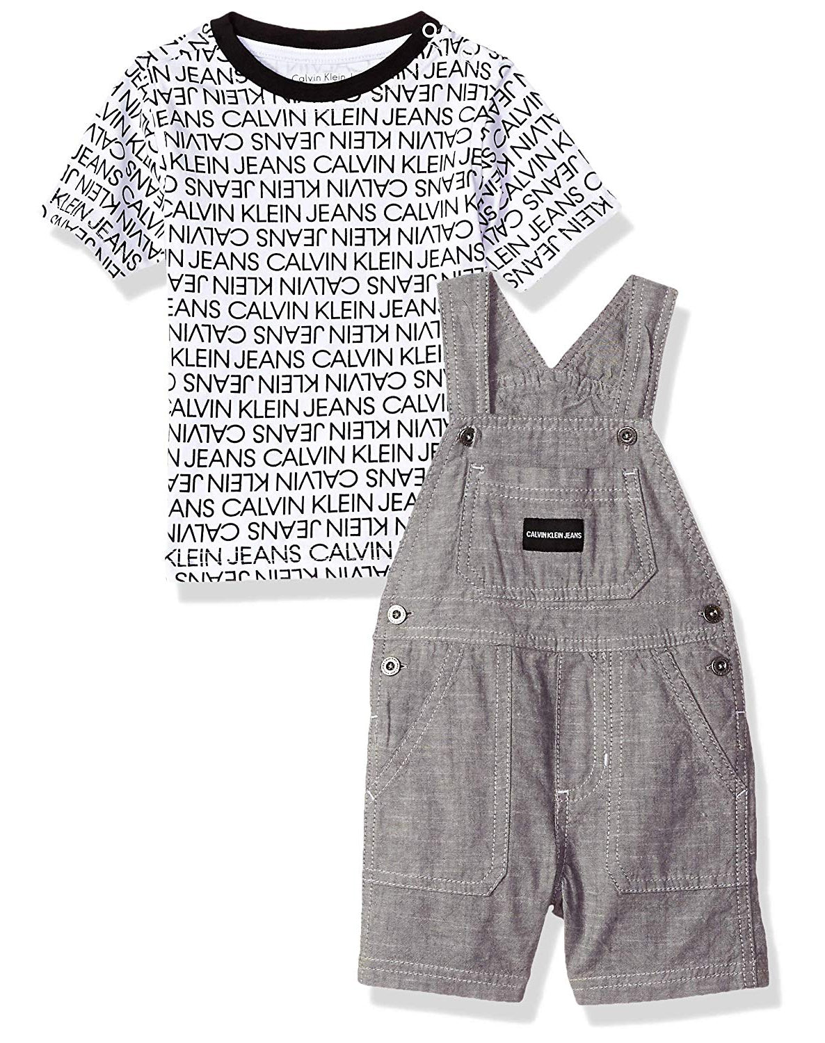 Calvin Klein Kids Boys 12-24 Months 2 Piece Shortall Set