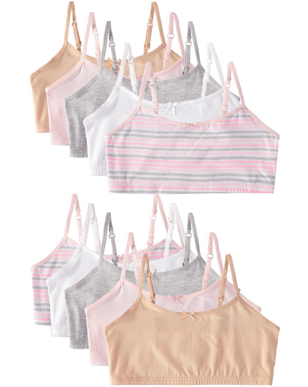 Cyndeelee Girls 7-14 Cotton 10-Pack Bra