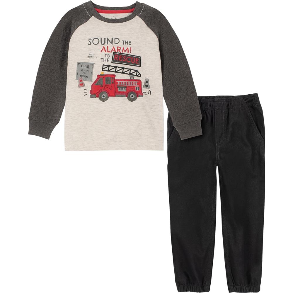 Kids Headquarters Boys 2T-4T Firetruck Pant Set