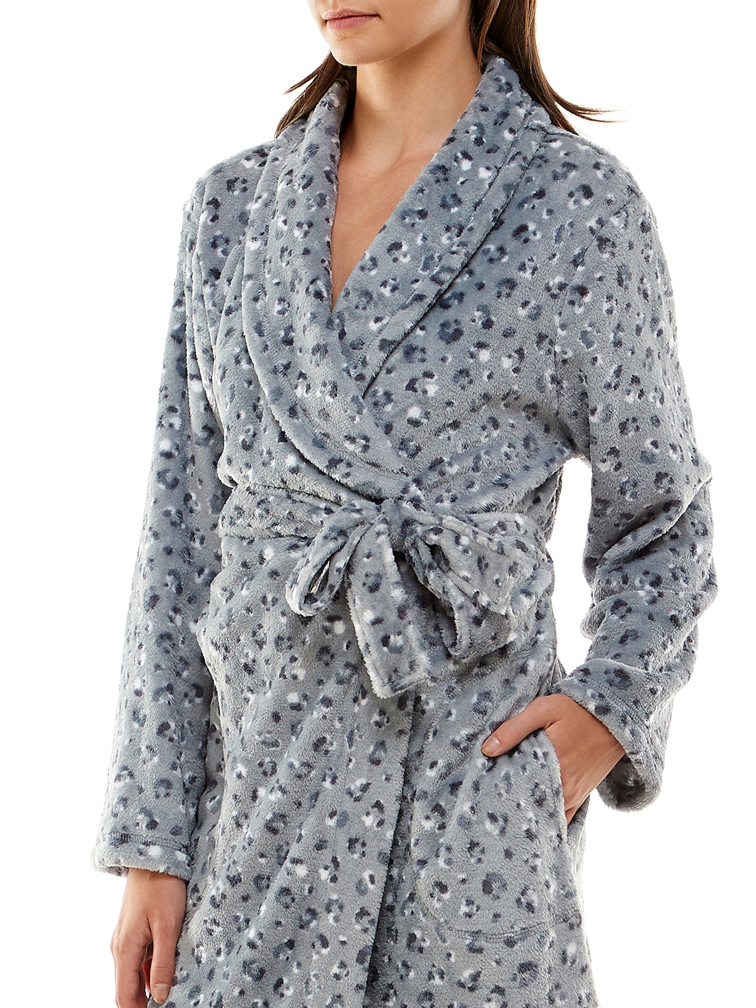 Jaclyn Intimates Womens Long Sleeve Ankle Length Shawl Collar Belted Robe