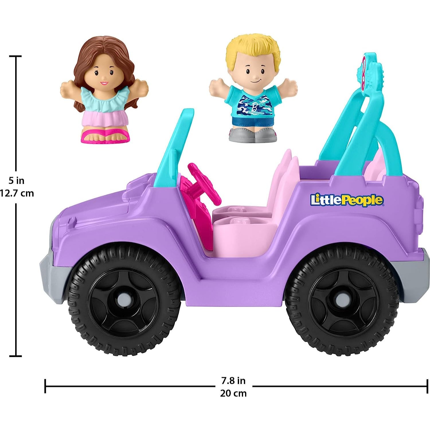 Fisher Price Little People Barbie Toy Car Beach Cruiser with Music Sounds