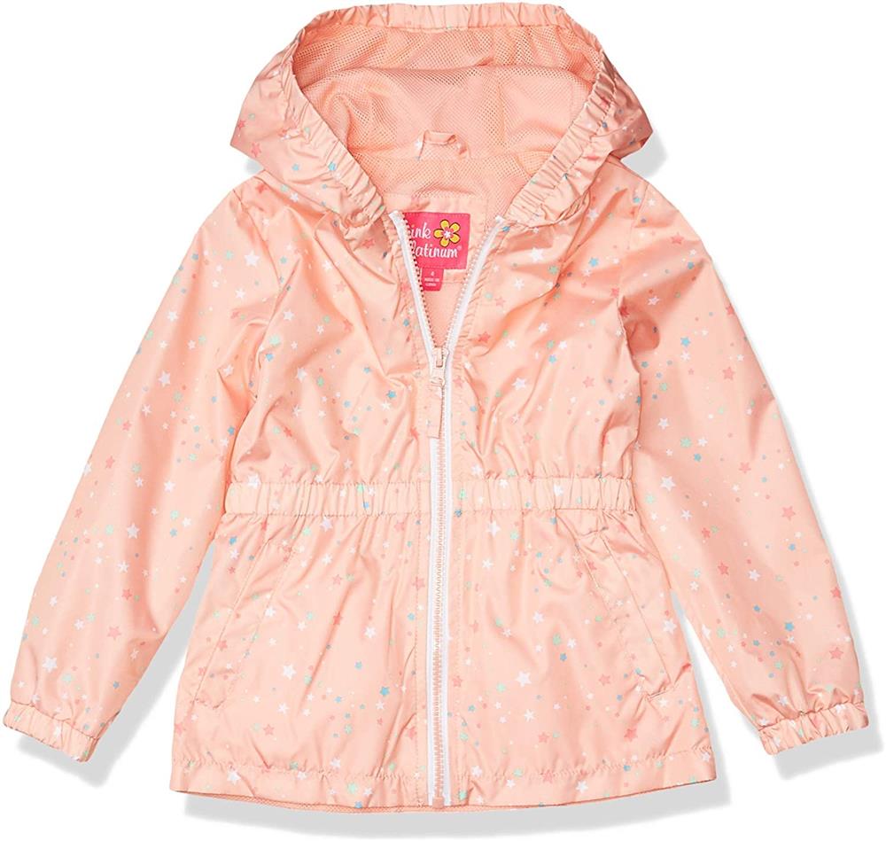 Pink Platinum Girls 2T-4T Star Mesh Windbreaker