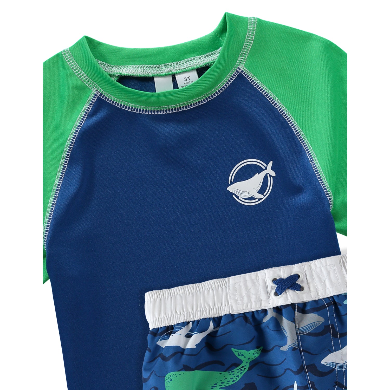 KIMU Boys 4-7 Whale 2-Piece Rashguard Set