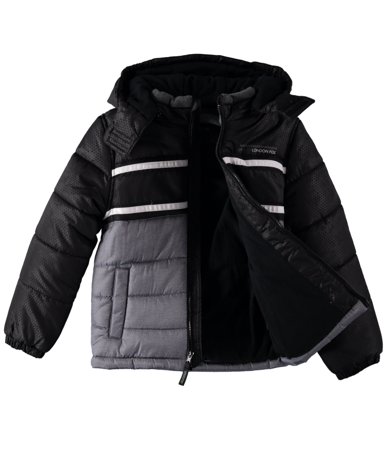 London Fog Boys 8-20 Weather Resistant Puffer Jacket with Hat