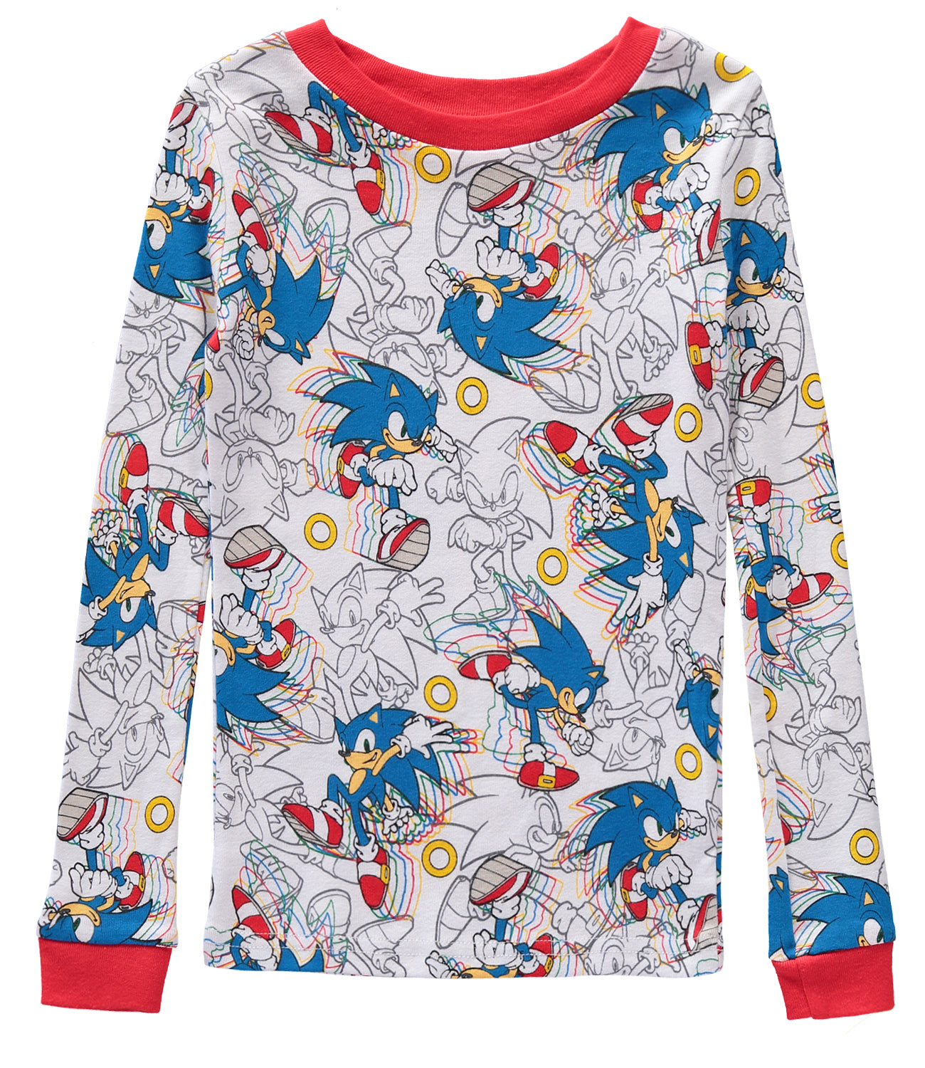 Sonic Boys 4-10 4-Piece Long Sleeve Pajama Set (2 Complete Sets)