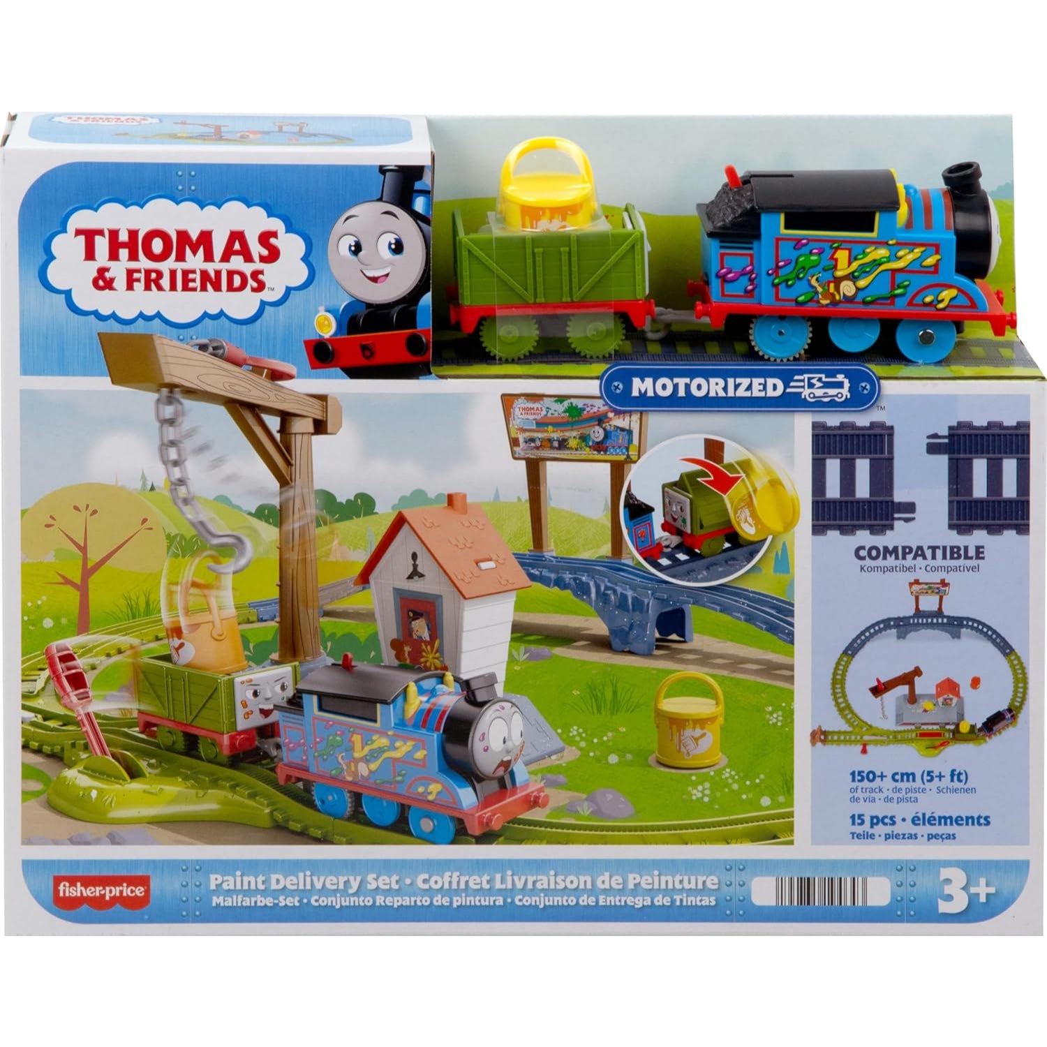 Fisher Price Thomas & Friends Paint Delivery Motorized Train And Track Set For Preschool Kids