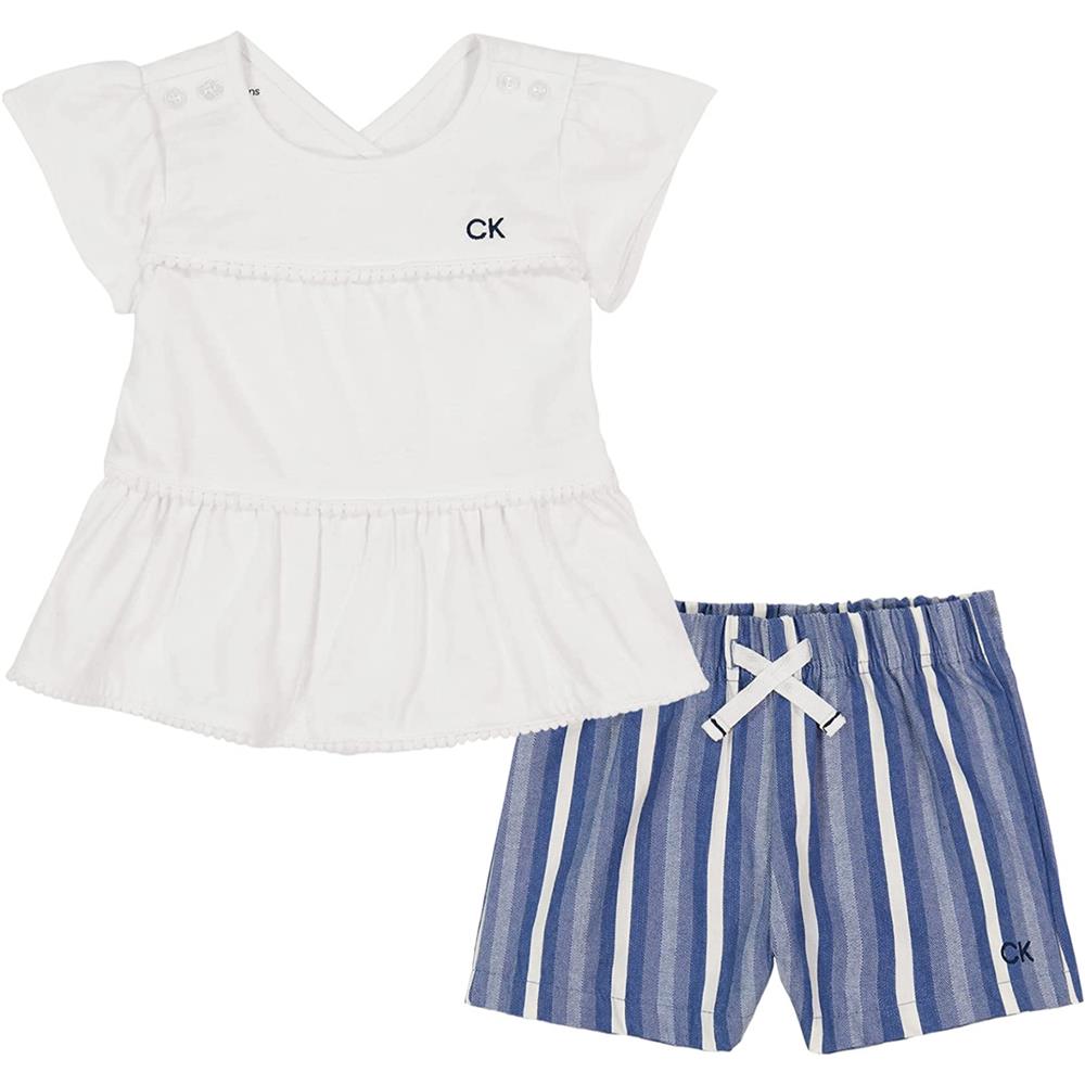 Calvin Klein Girls 2T-4T Tier Tunic Short Set