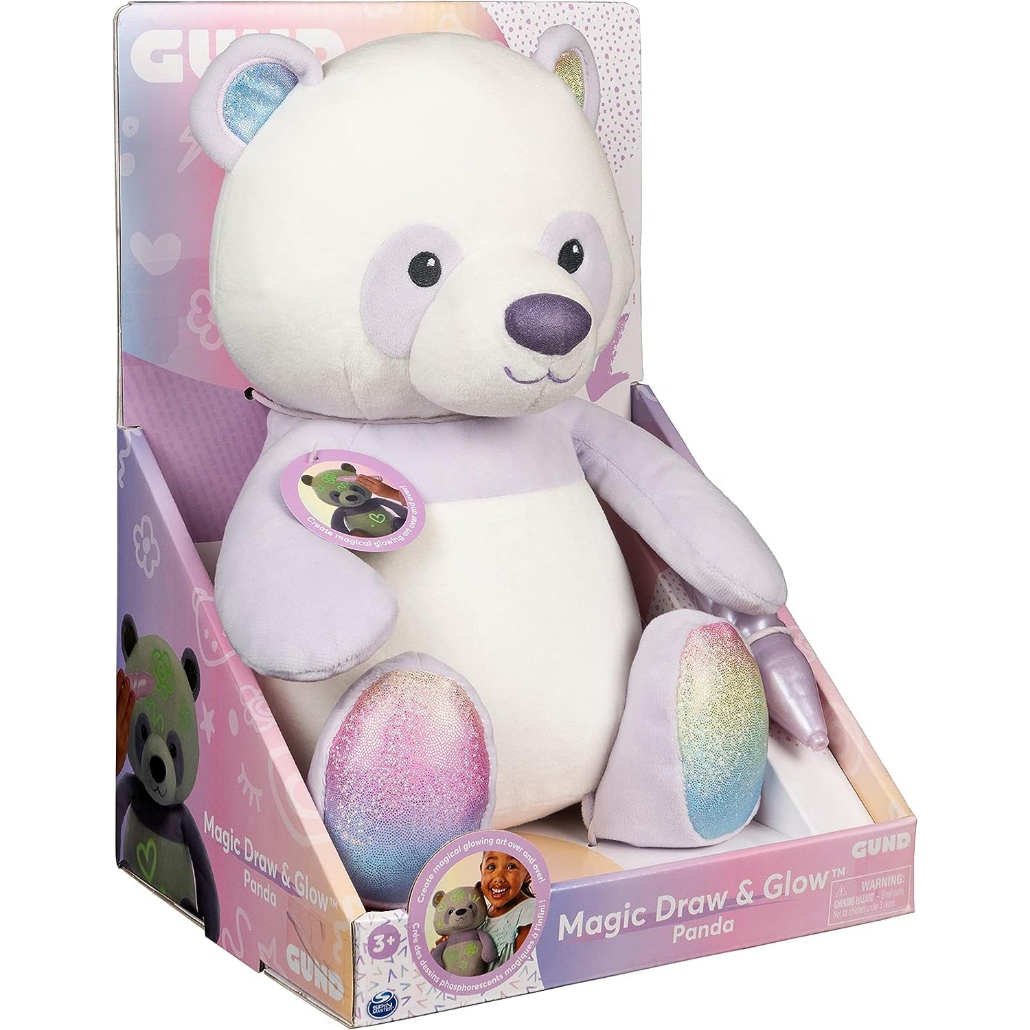 GUND Magic Draw and Glow Panda, Glow-in-The-Dark Activity Plush