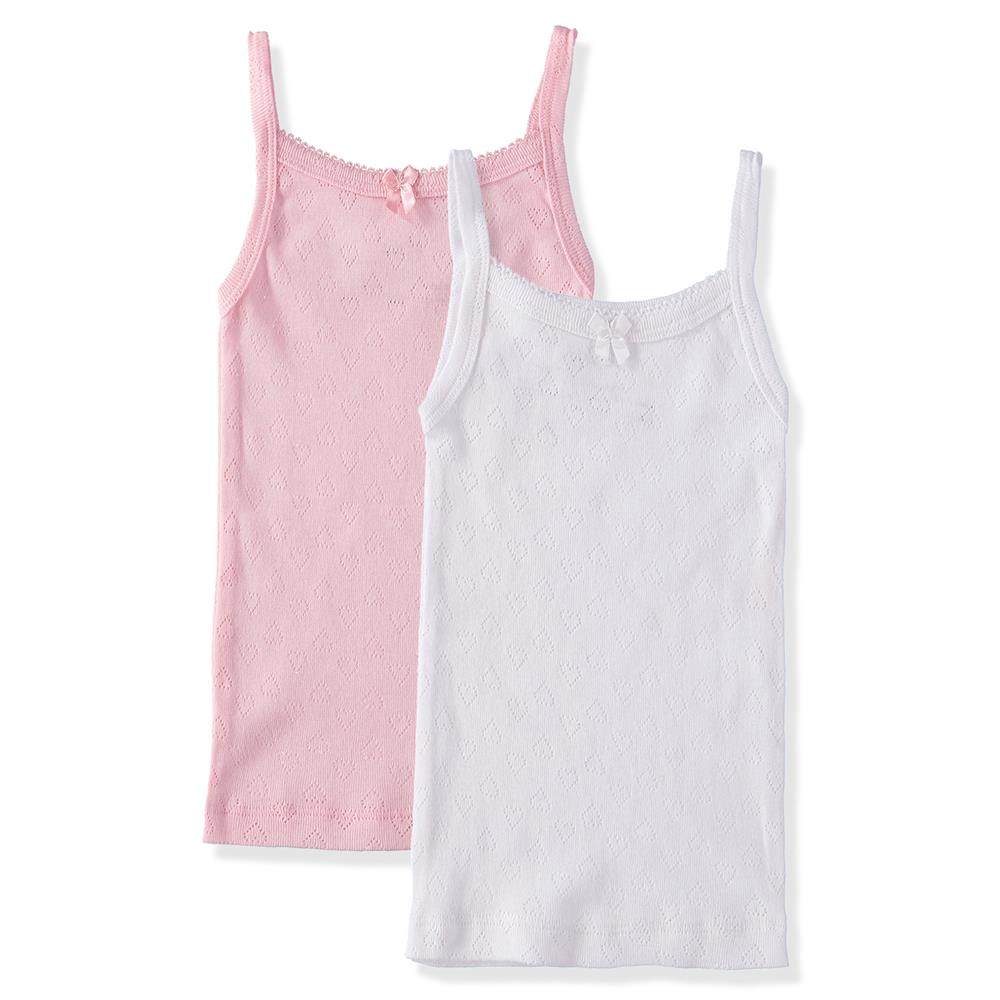 Rene Rofe 2 Pack Girls 2T-4T Super Soft Pointelle Cami