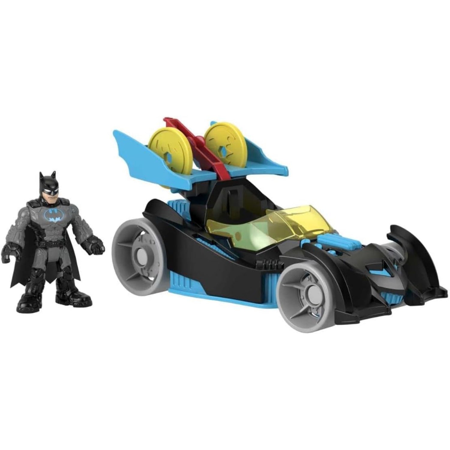 Fisher-Price Imaginext DC Super Friends Batman Toy Bat-Tech Racing Batmobile with Lights