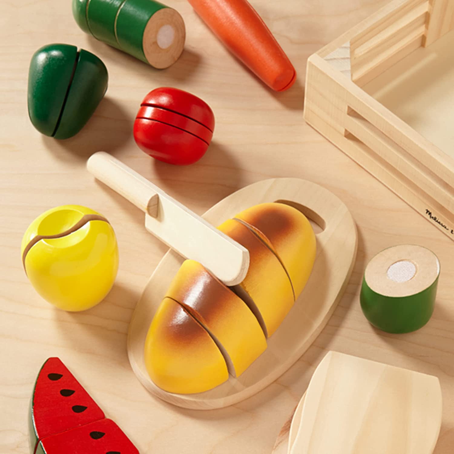 Melissa and Doug Cutting Food -  25+ Hand-Painted Wooden Play Food