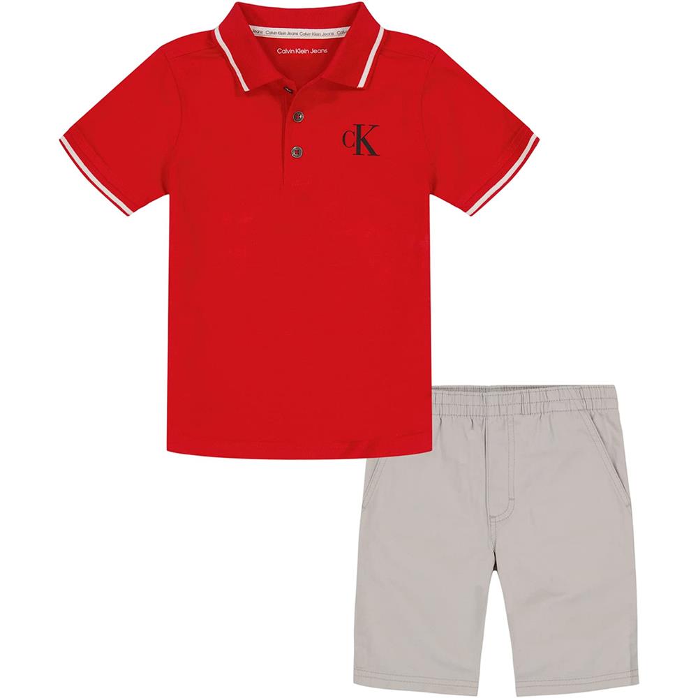 Calvin Klein Boys 4-7 Polo Short Set