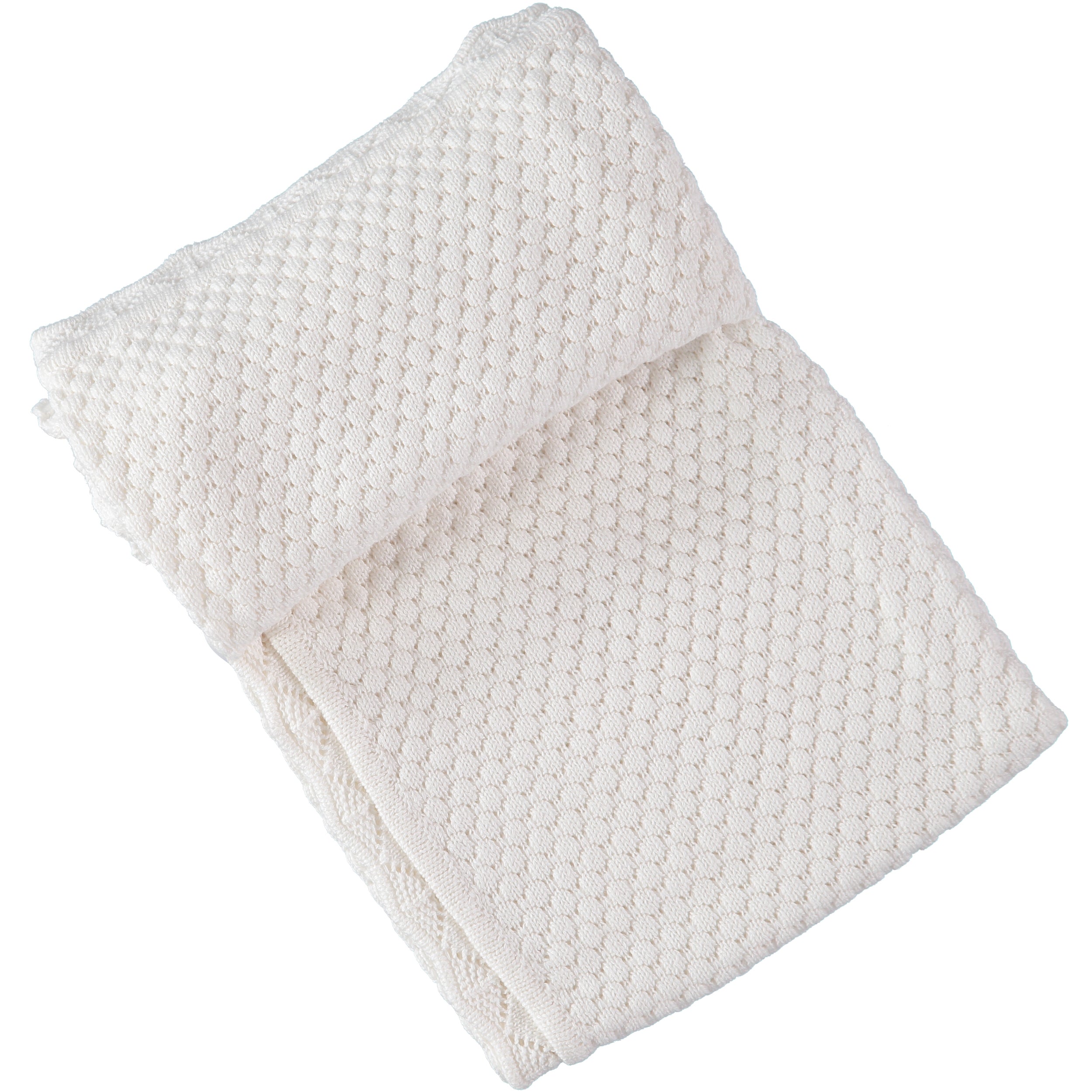 Baby Dove Popcorn Scallop Knit Blanket