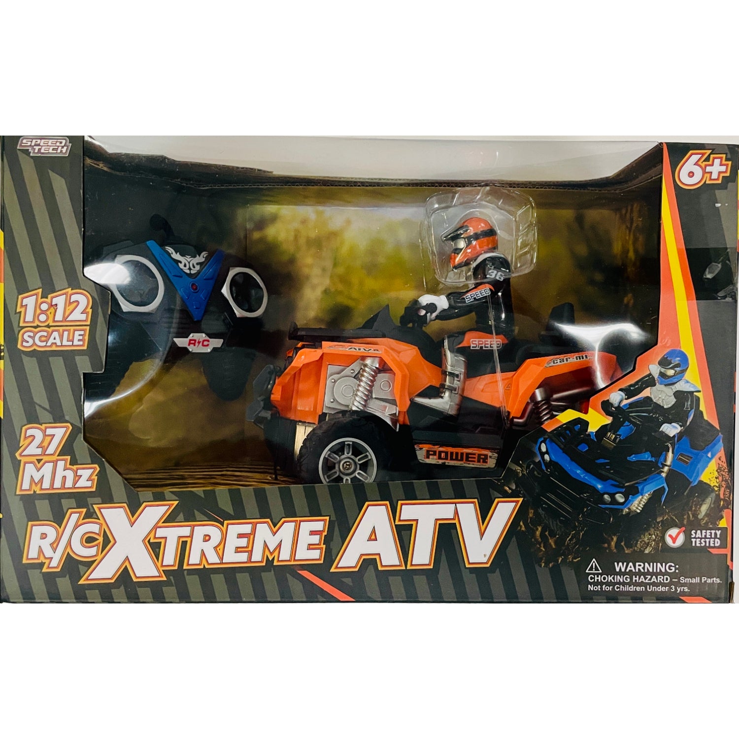 Speed Tech R/C Xtreme Off Road ATV, in 1:12 Scale, 27Mhz Range, for Kids Ages 6+ Years, Colors May Vary