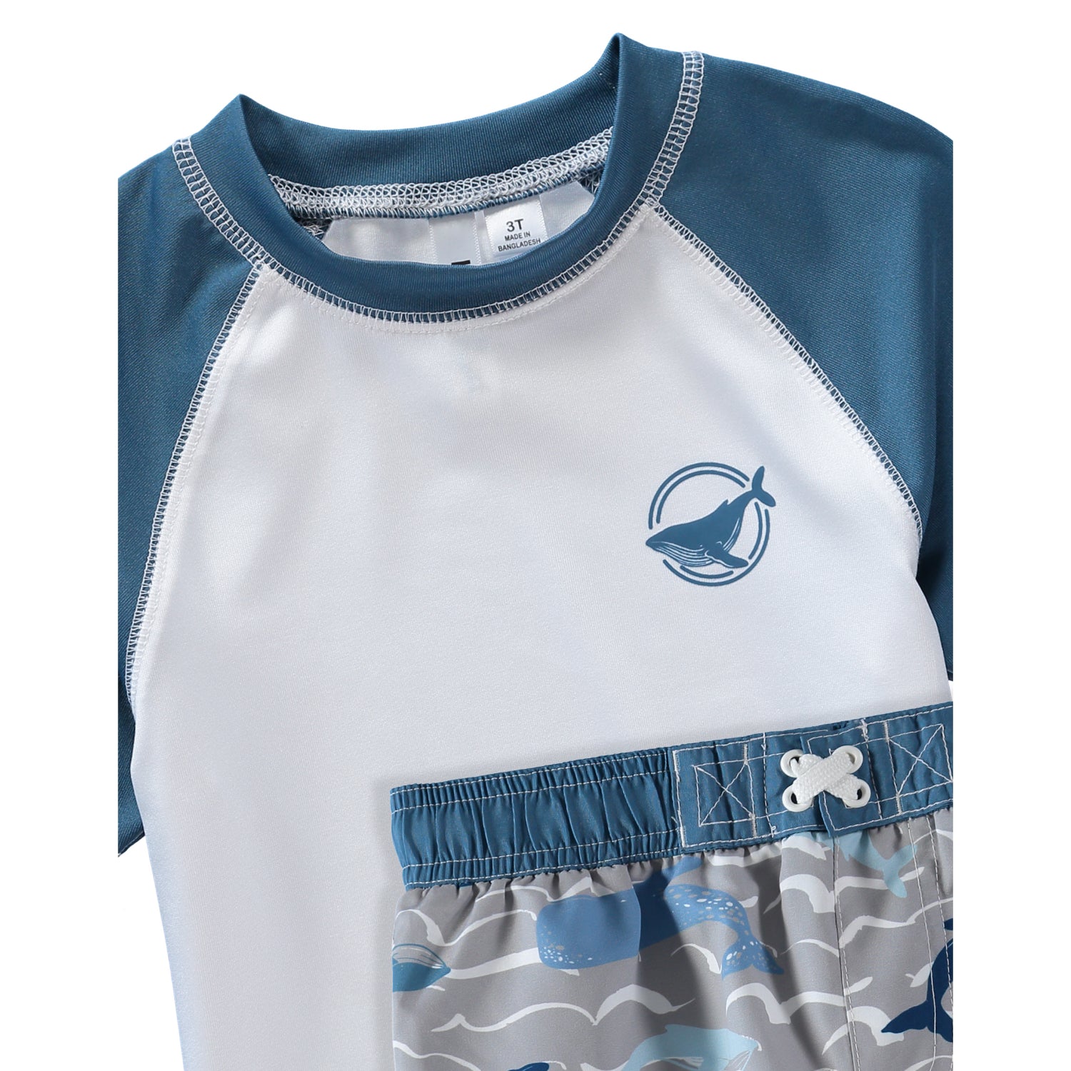 KIMU Boys 12-24 Months Whale 2-Piece Rashguard Set