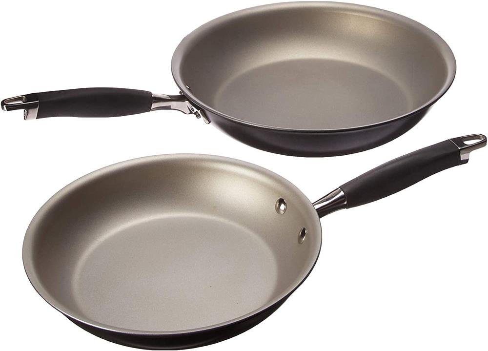 Anolon Advanced Hard-Anodized Nonstick French Skillet (10 & 12 - inch, Pewter)