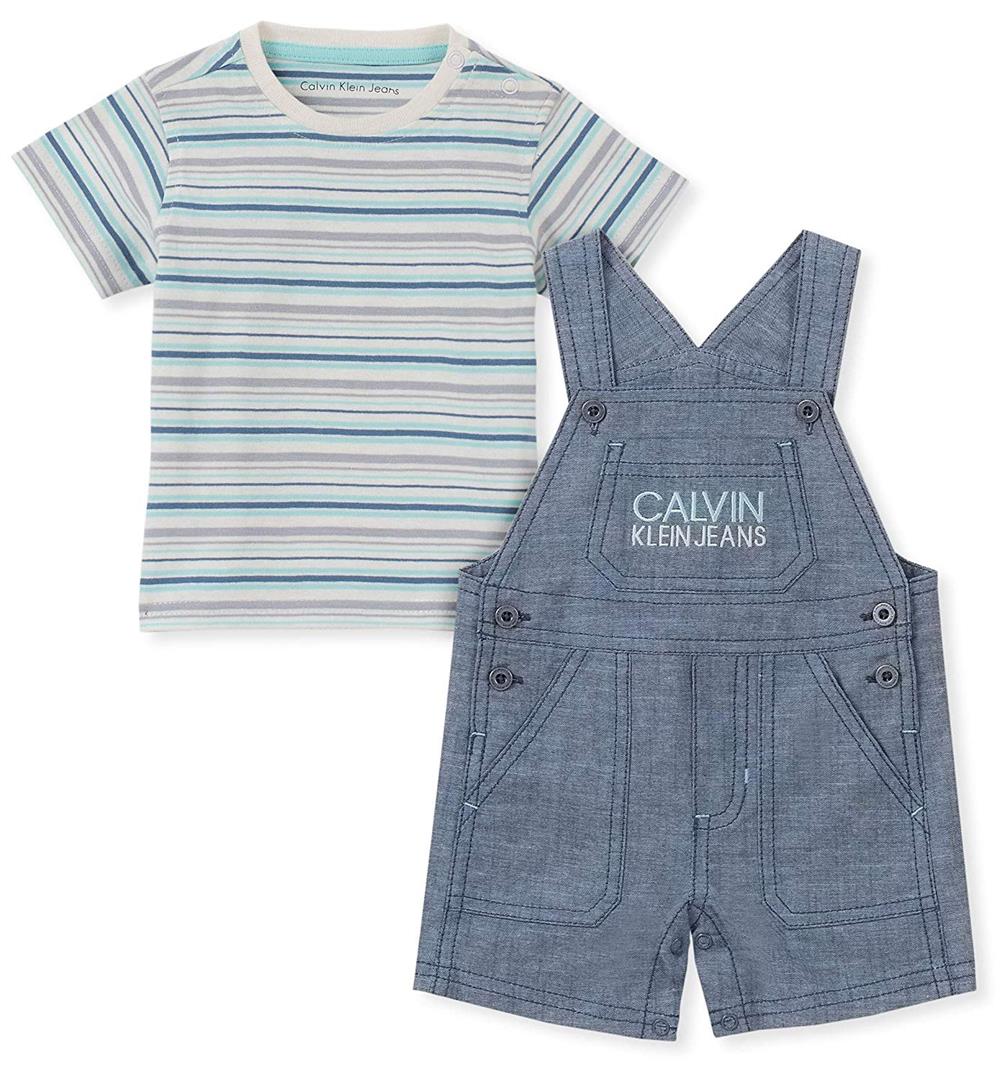 Calvin Klein Kids Boys 12-24 Months 2 Piece Shortall Set