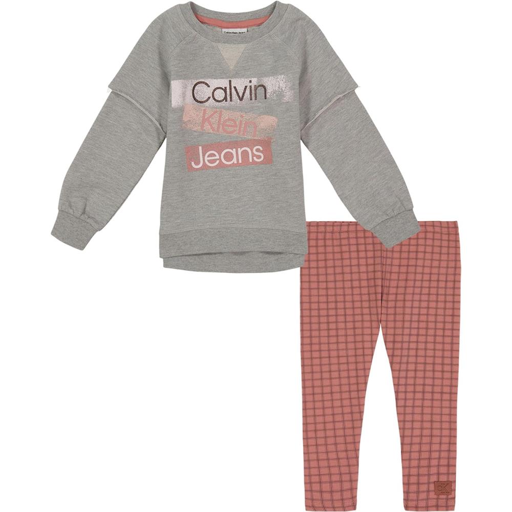 Calvin Klein Girls 2T-4T Fleece Top Legging Set