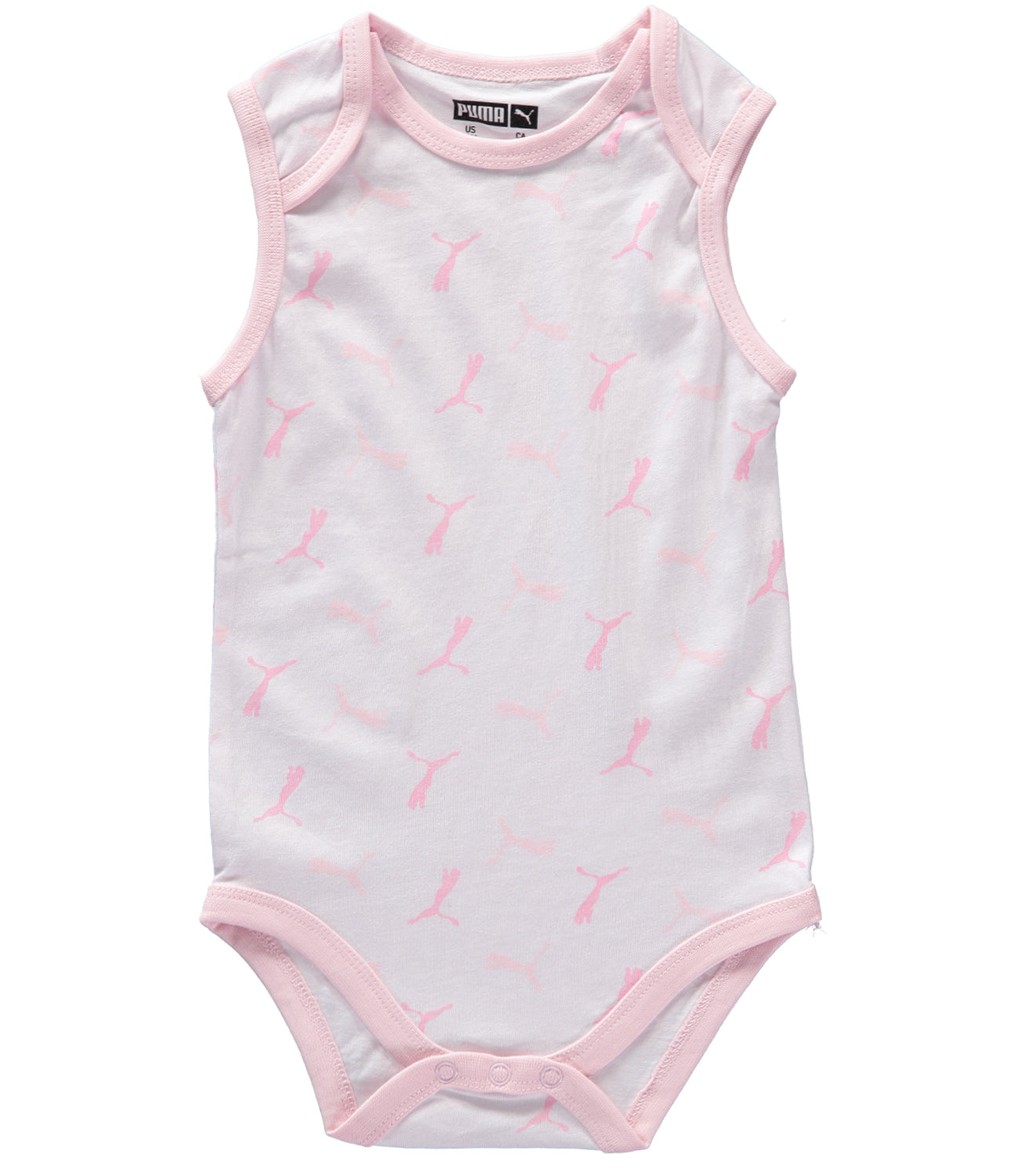 PUMA Girls 12-24 Months Short Sleeve Puma Bodysuit, 5-Pack