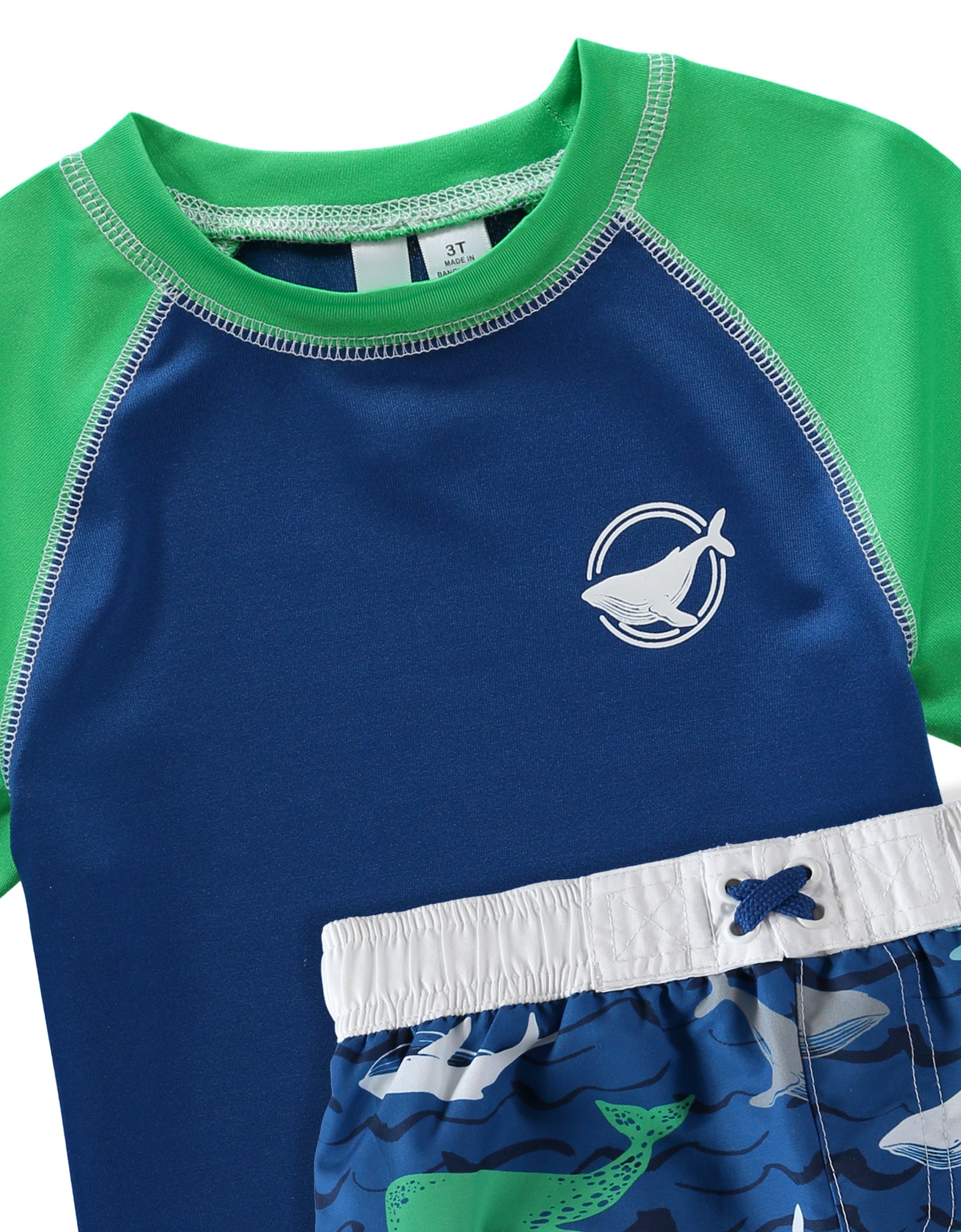 KIMU Boys 2T-4T Whale 2-Piece Rashguard Set