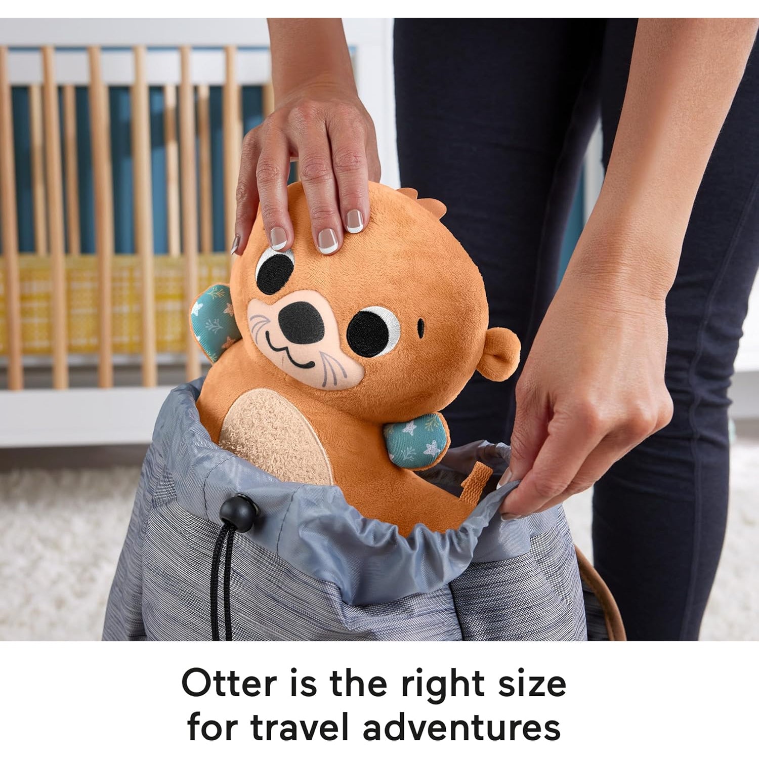 Fisher Price 2-In-1 Rockin’ Tummy Time Otter, Plush Baby Sensory Toy For Tummy Time