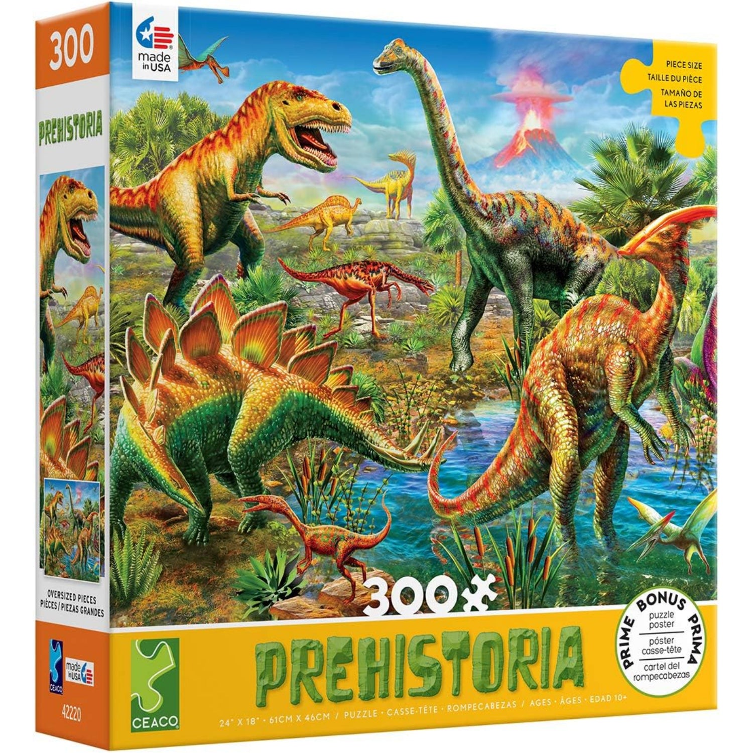 Ceaco Prehistoria, Jungle Playground Jigsaw Puzzle, 300 Pieces, For Ages 10+ Years