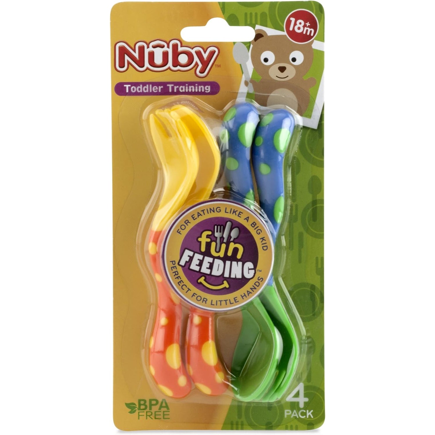 Nuby Fun Feeding Spoon & Fork Set - 2 Sets