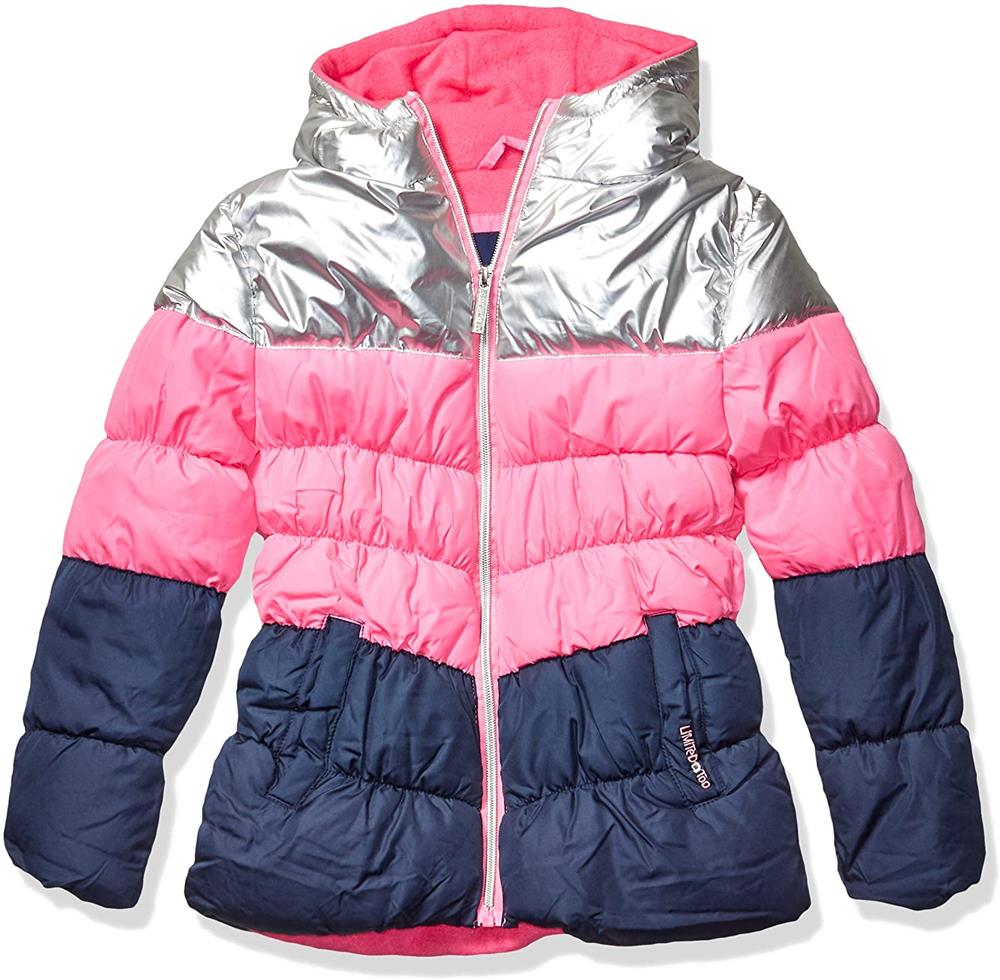 Limited Too Metallic Chevron Color block Puffer Jacket