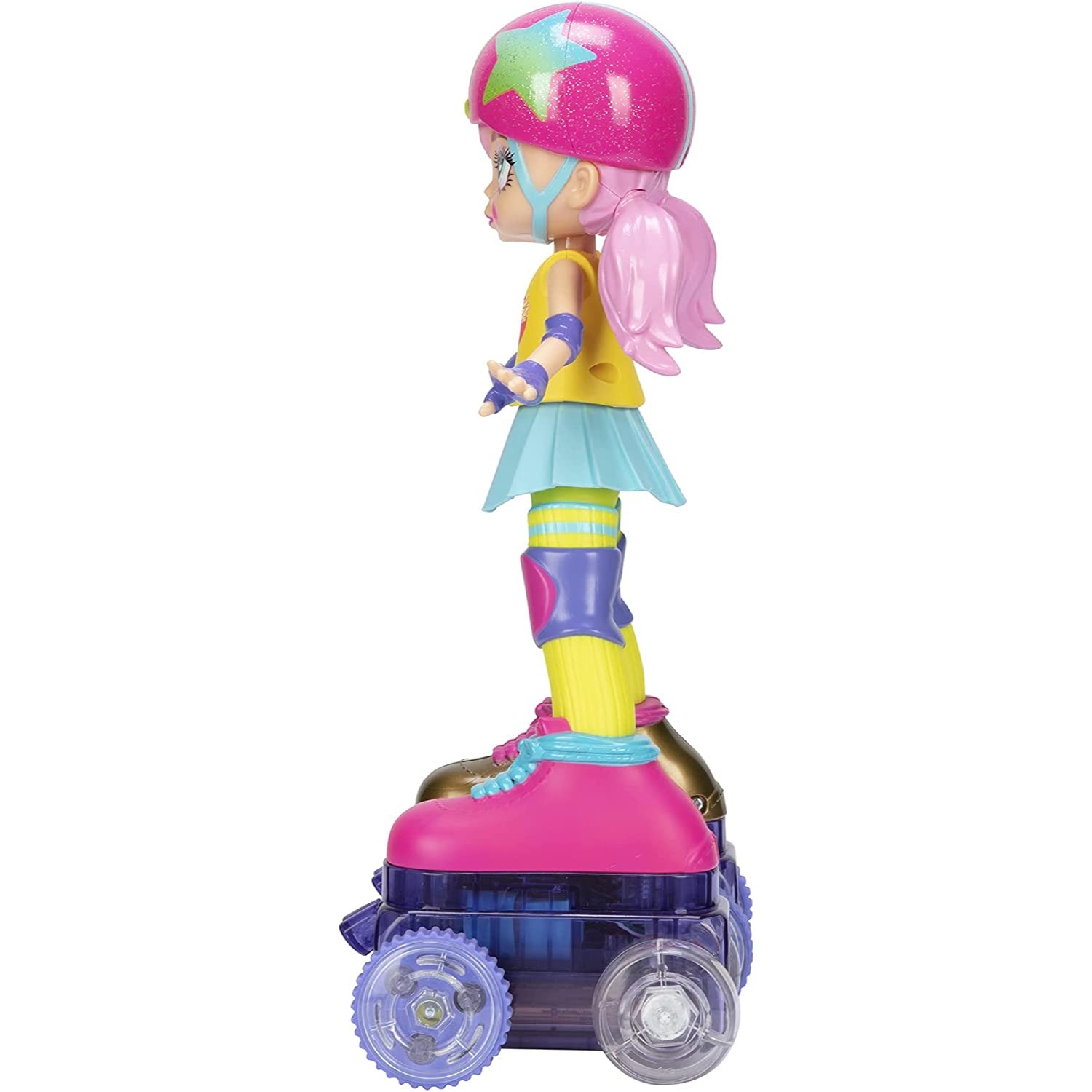 Rock N Rollerskate Doll Rainbow Riley Light Up Remote Control Rollerskating Doll