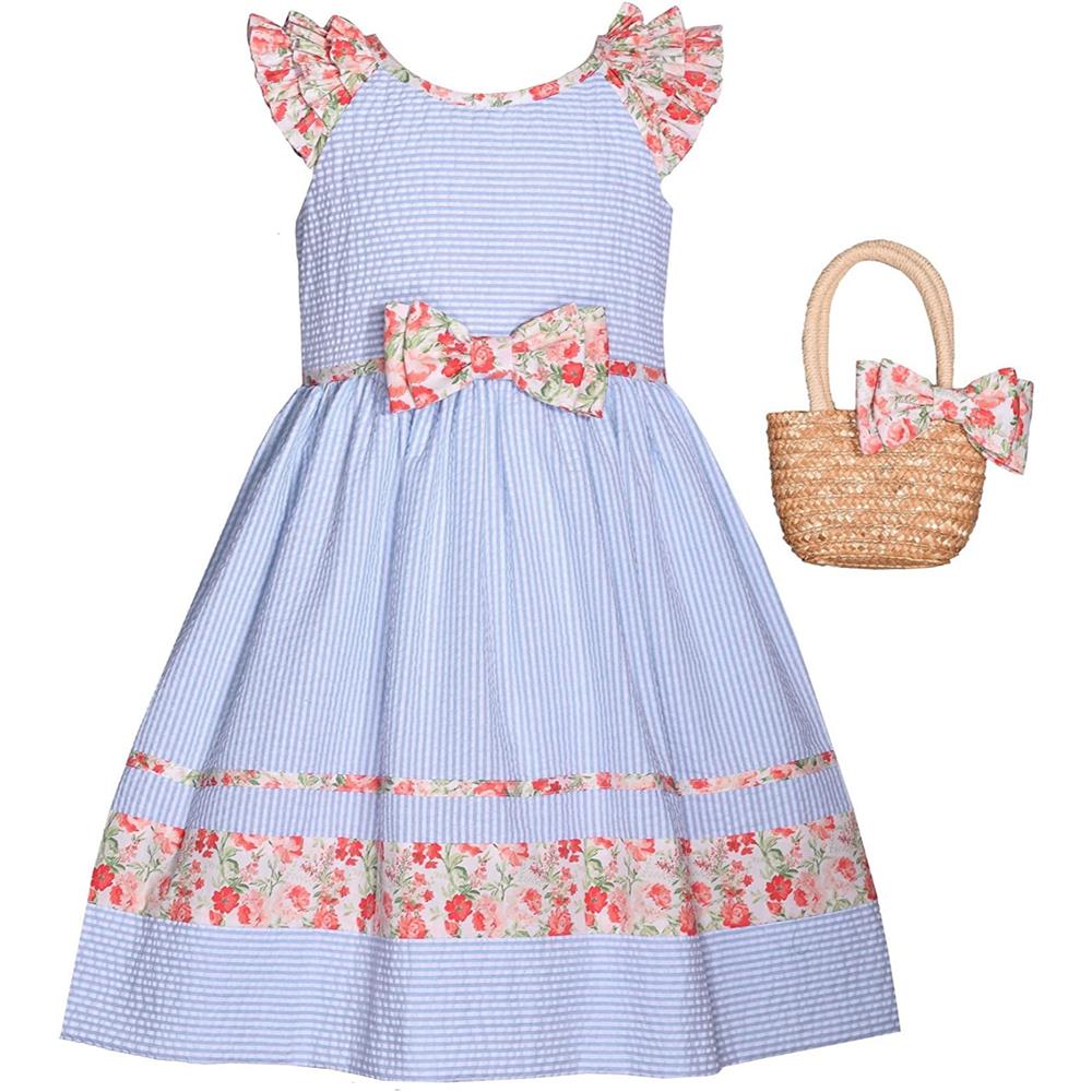 Bonnie Jean Girls 7-16 Seersucker Bow Dress and Basket Purse