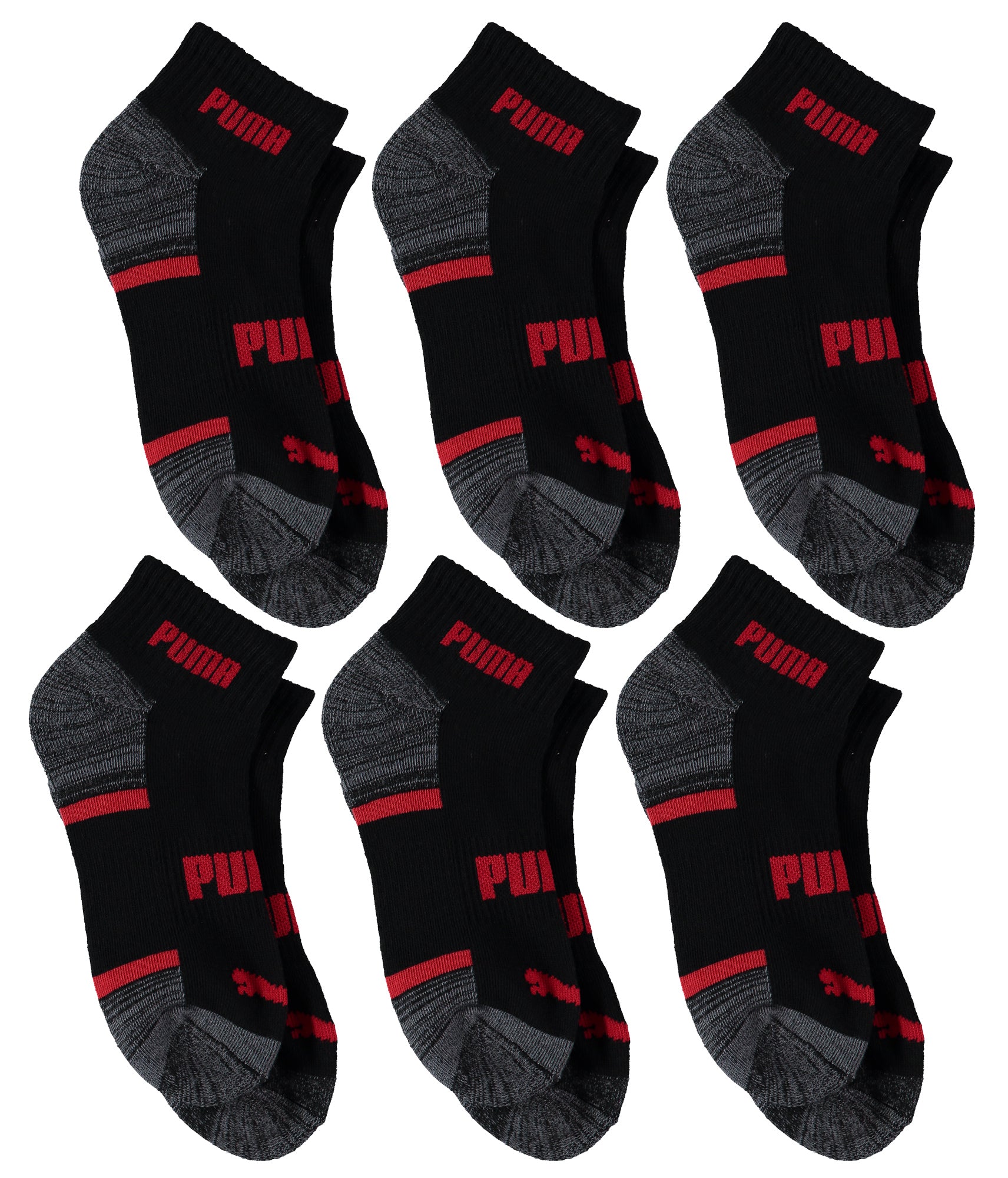 Puma Premium Cushion Quarter Crew Sock - 6 Pack