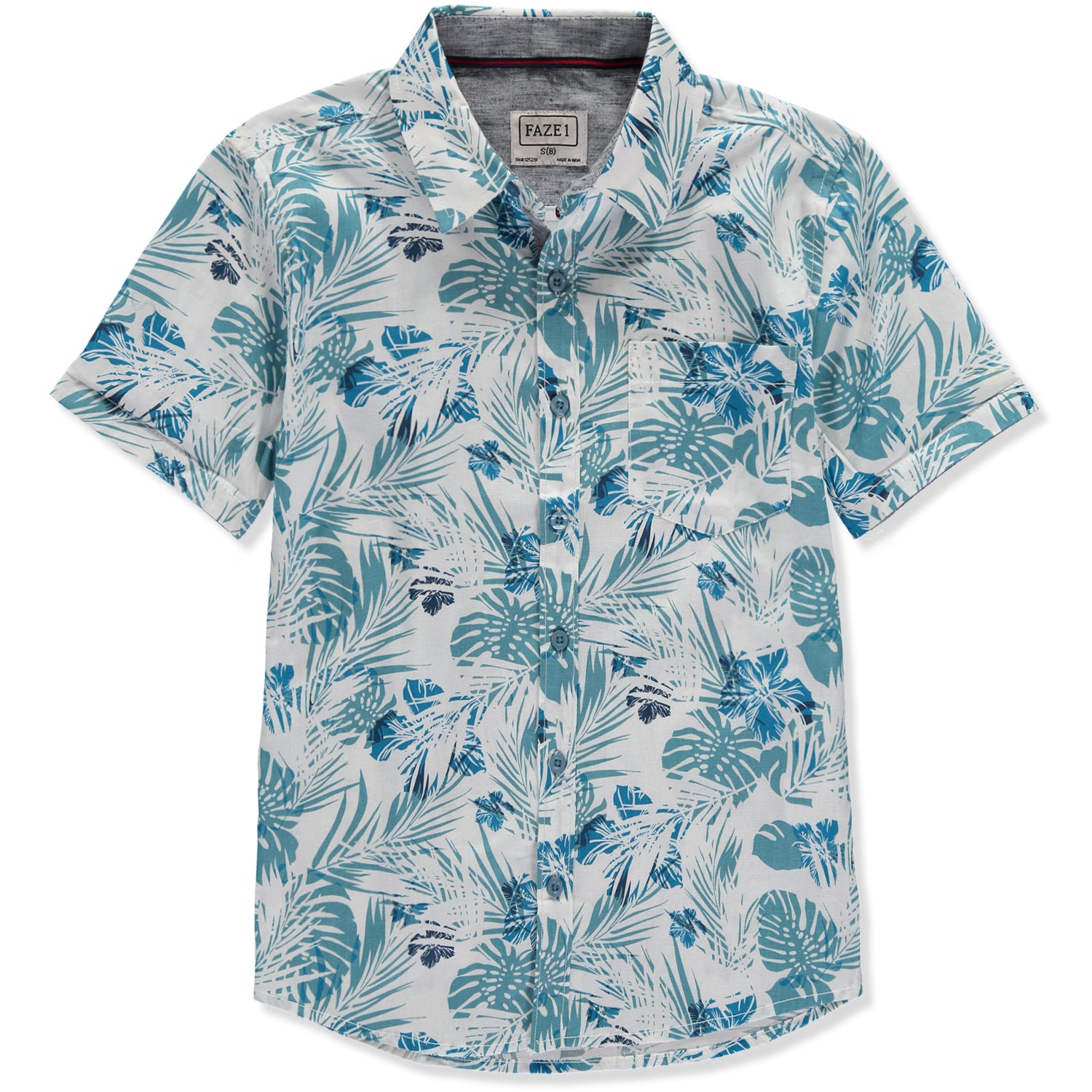 FAZE 1 Boys 8-20 Short Sleeve Printed Woven Button Down Shirt