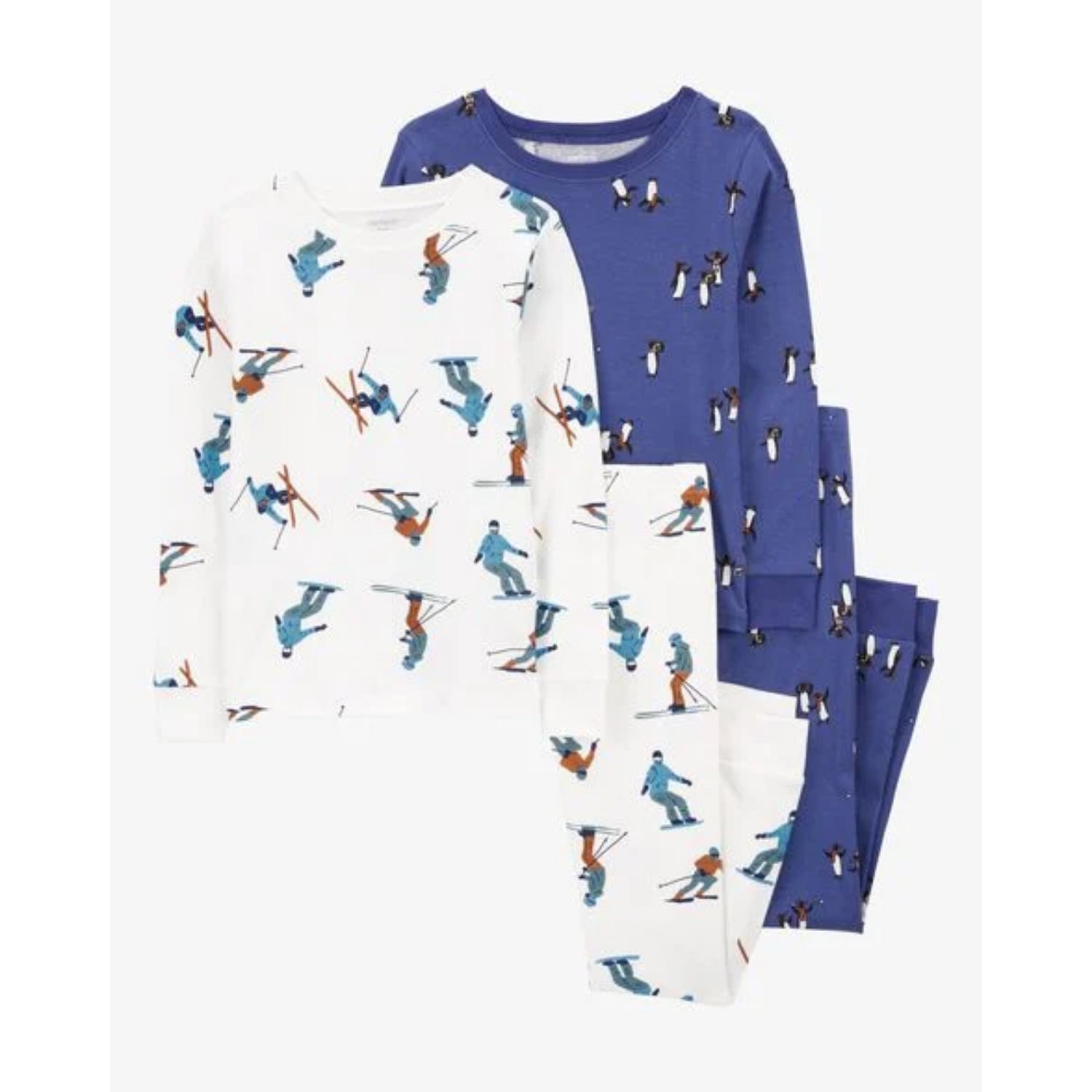 Carters Boys 4-Piece Ski/Penguin 100% Snug Fit Cotton Pajamas