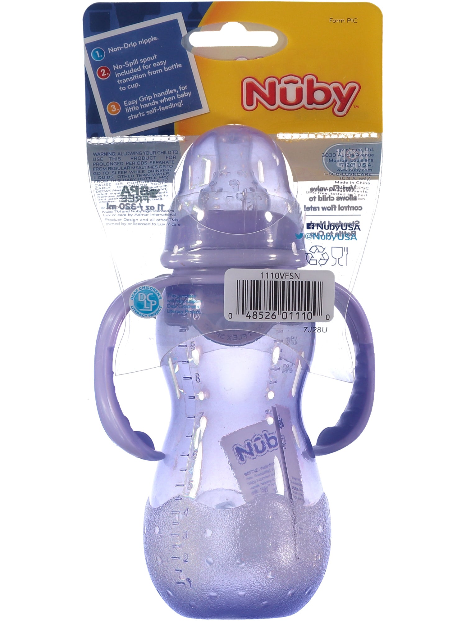 Nuby Non-Drip 3-Stage Grow Nurser, 11 oz