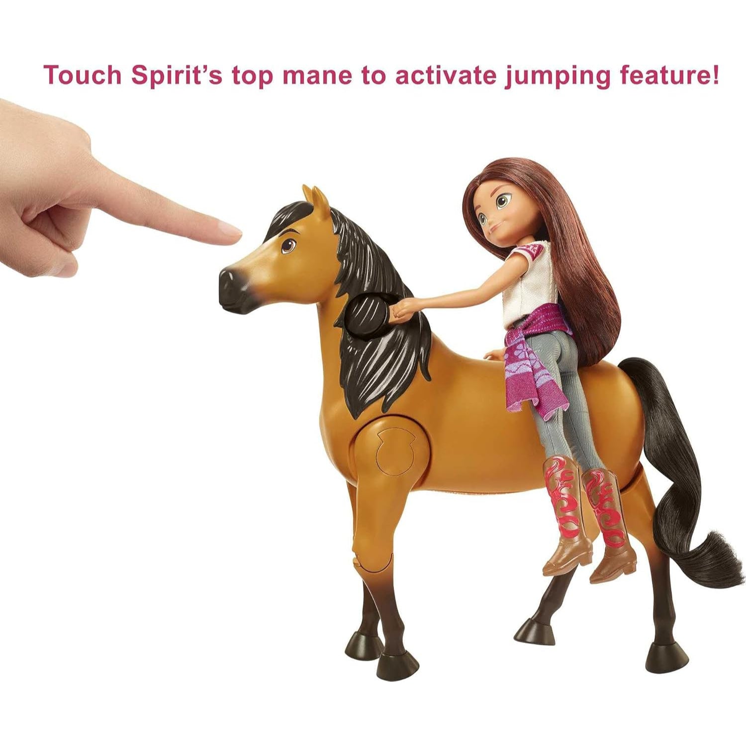 Mattel Spirit Untamed Lucky Doll & Spirit Horse Figure, Ride Together Playset & 2 Accessories