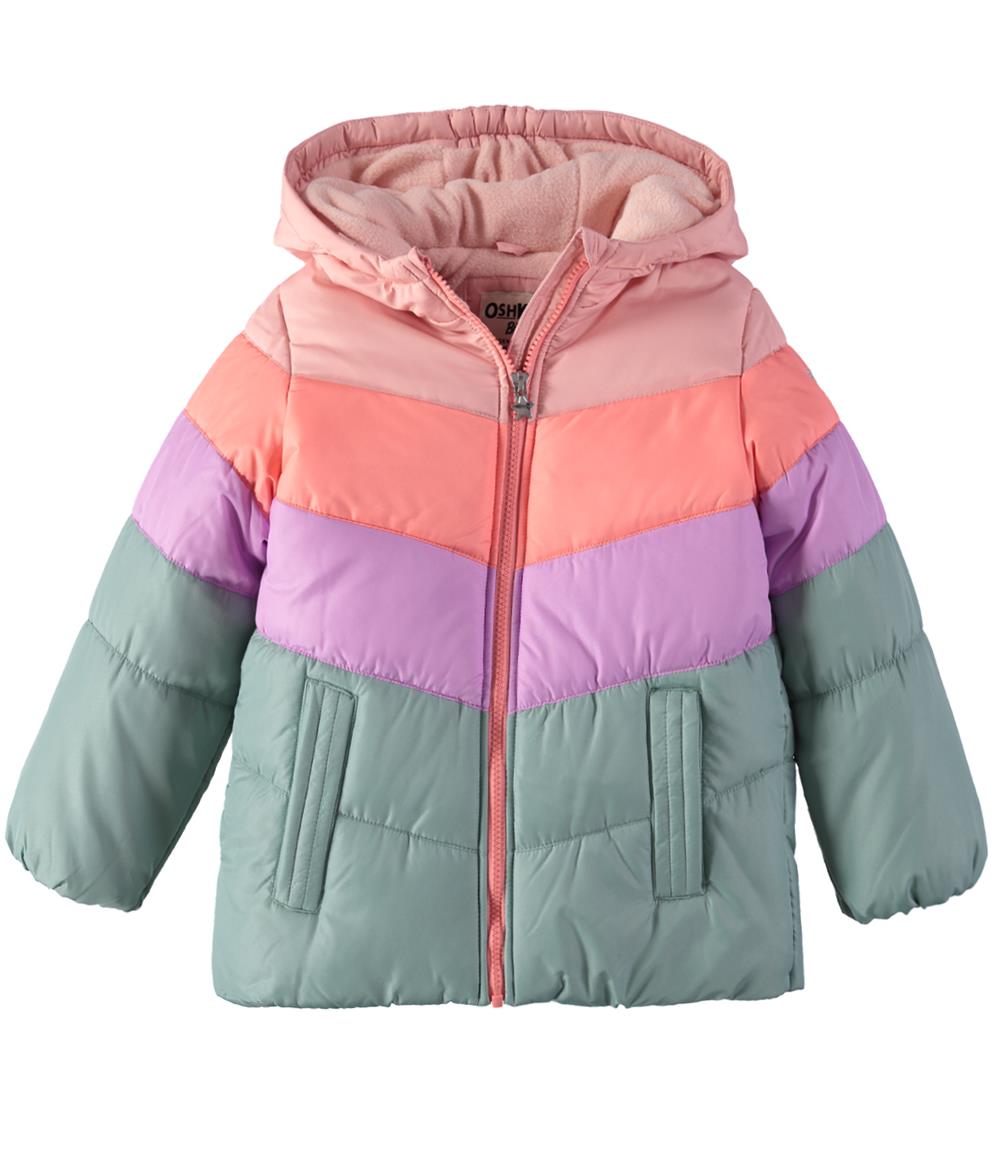 Osh Kosh Girls 7-16 Colorblock Puffer Jacket