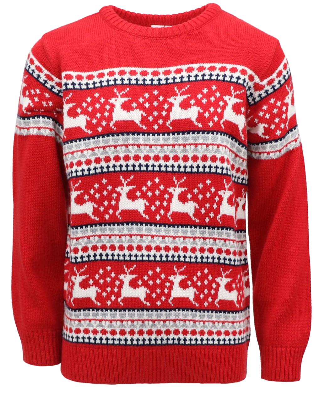 Kimu Boys 2-18 Reindeer Fairisle Sweater