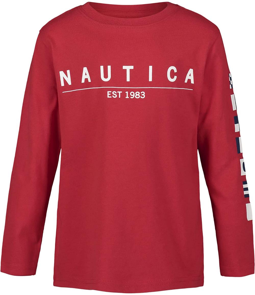 Nautica Boys 8-20 Flag Long Sleeve Crew T-Shirt