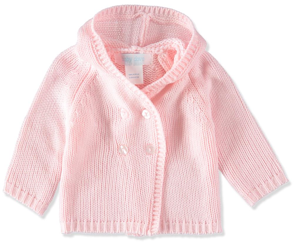 Baby Dove Double Breasted Hood Knit Sweater - Pink