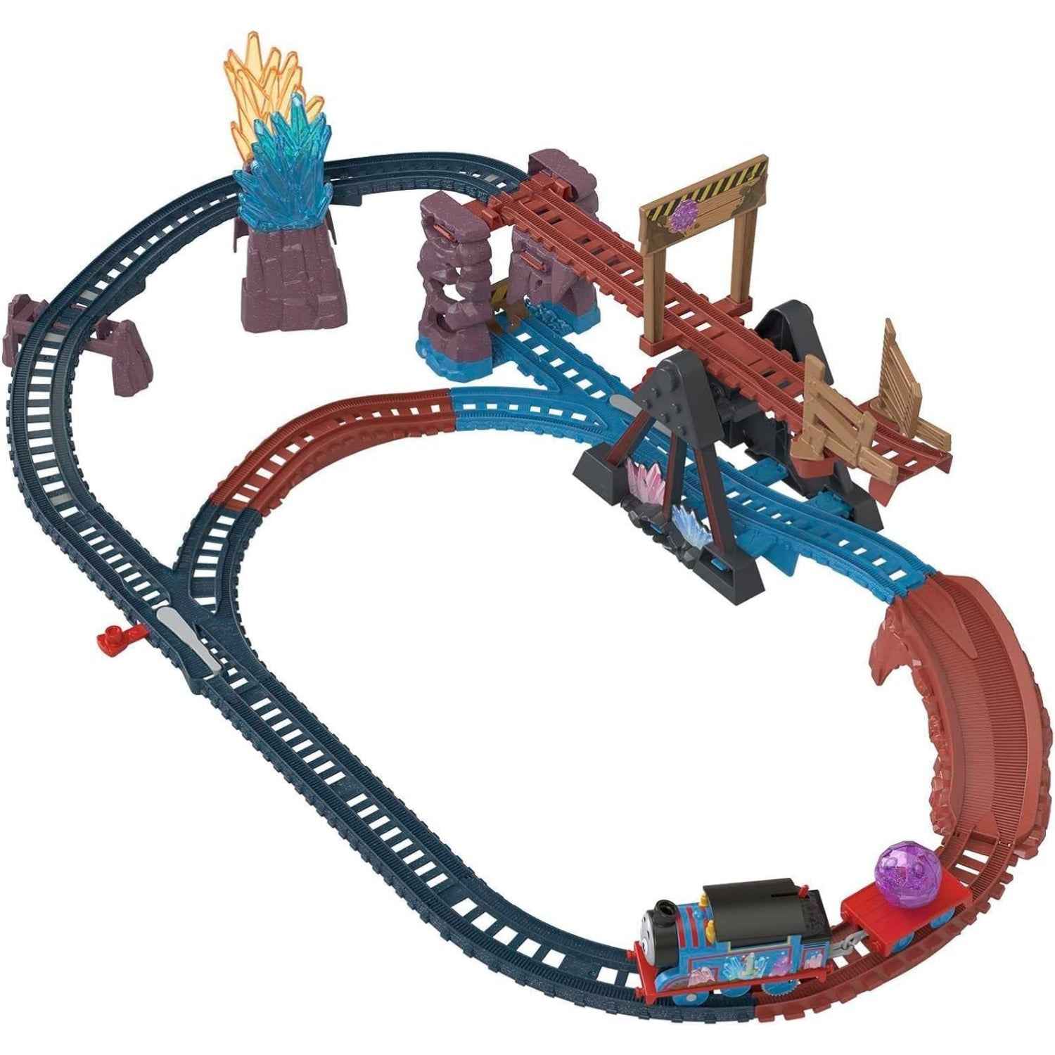 Fisher Price Thomas & Friends Crystal Caves Adventure Set With Motorized Thomas Train & 8 Ft Of Track