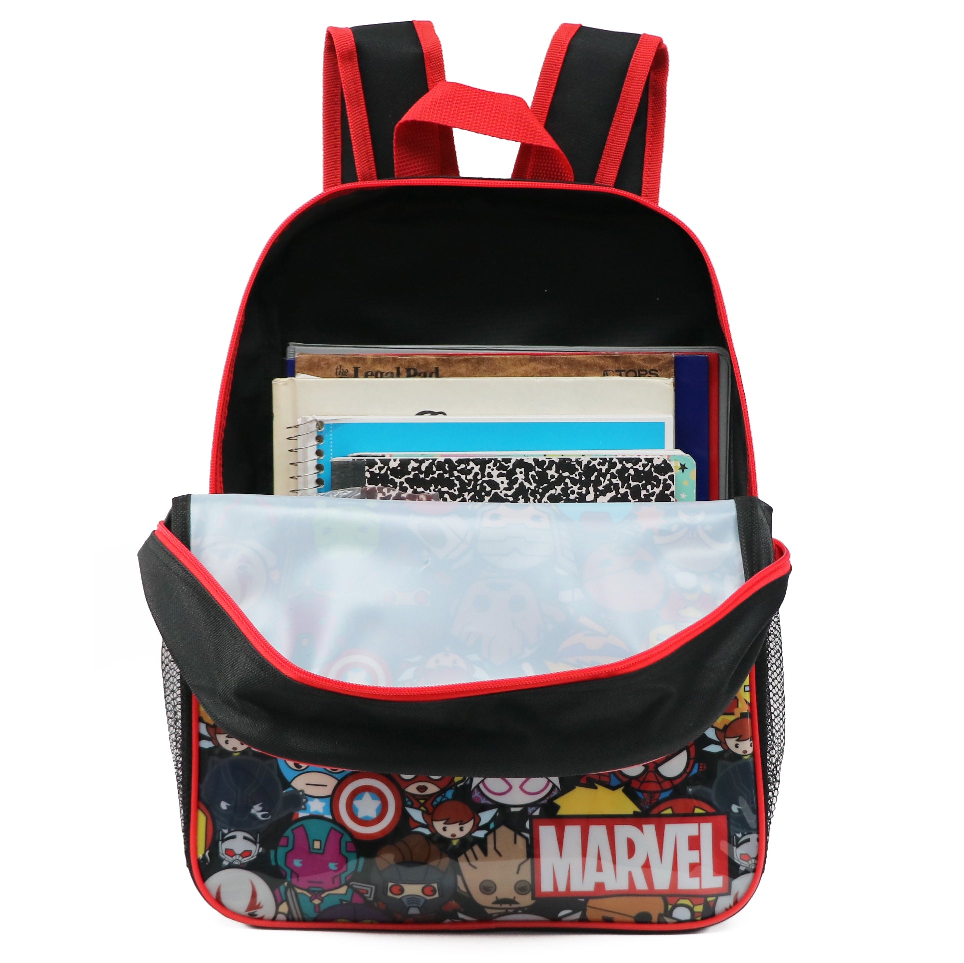 Marvel 16'' Full Size Kawaii Backpack Lunchbox Set Bookbag School Set