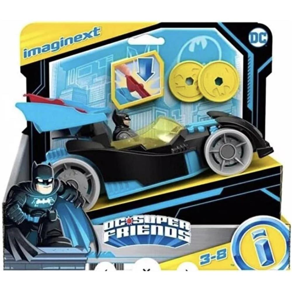 Fisher-Price Imaginext DC Super Friends Batman Toy Bat-Tech Racing Batmobile with Lights