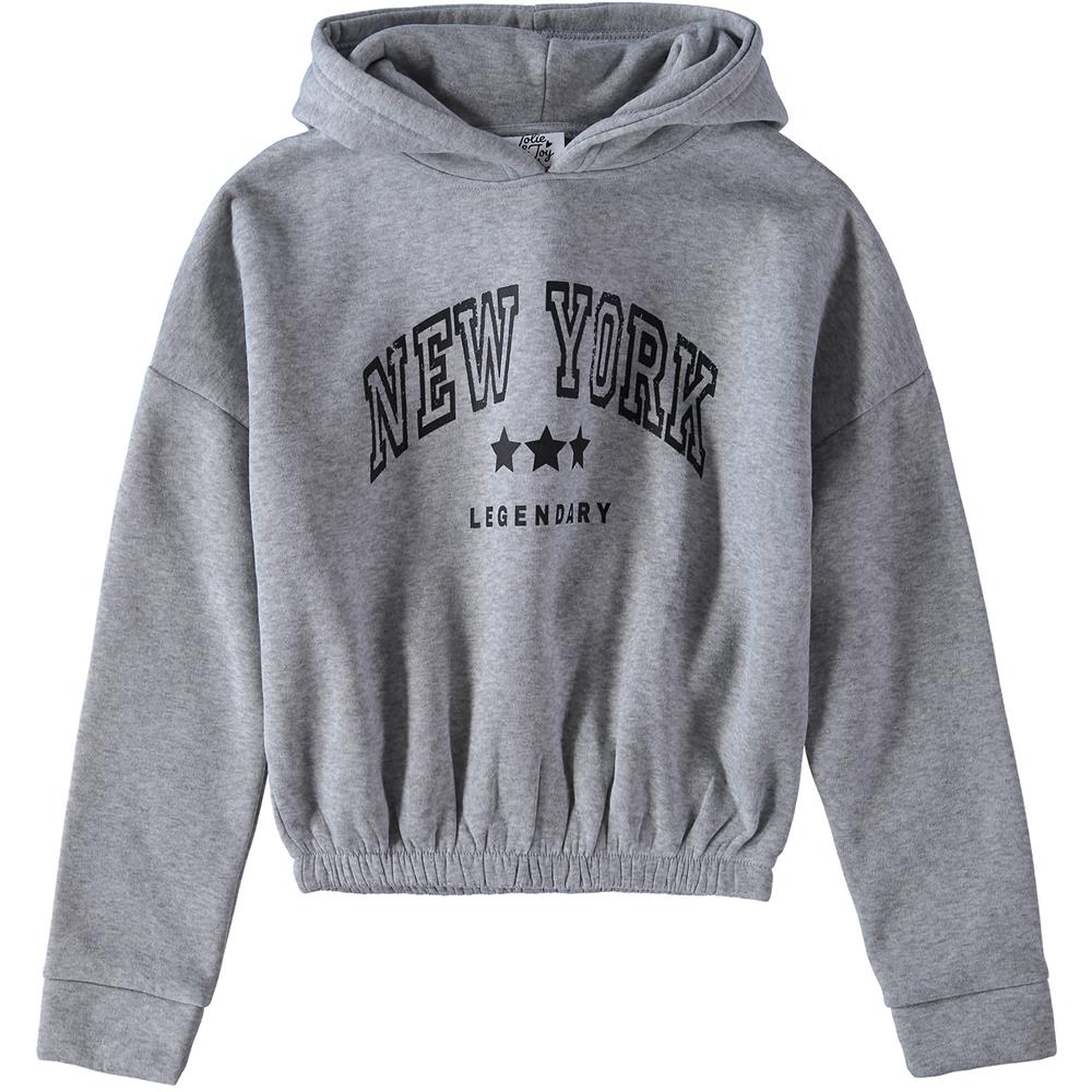 Jolie & Joy Girls 7-16 New York Pullover Crop Hoodie Sweatshirt